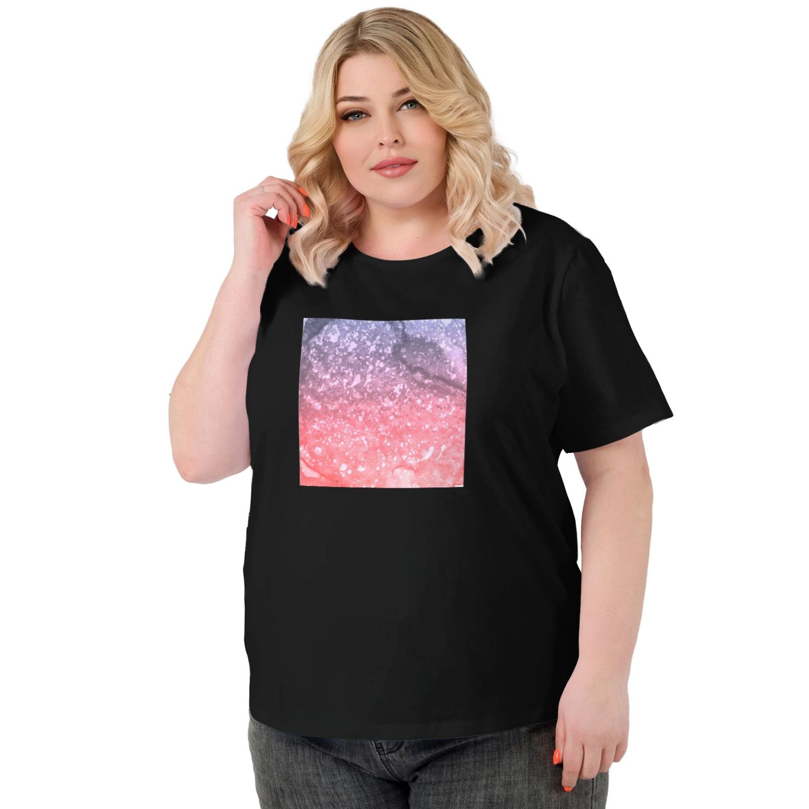 Women's Large Size Imitation Cotton Round Neck Short Sleeve T-Shirt
