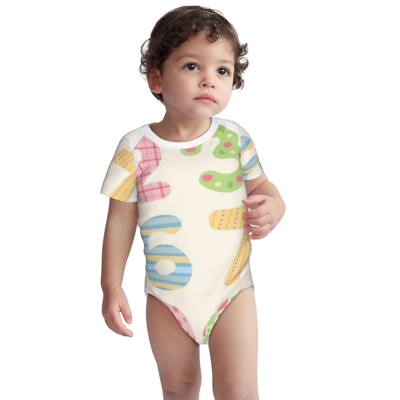 Baby imitation cotton full short-sleeved romper