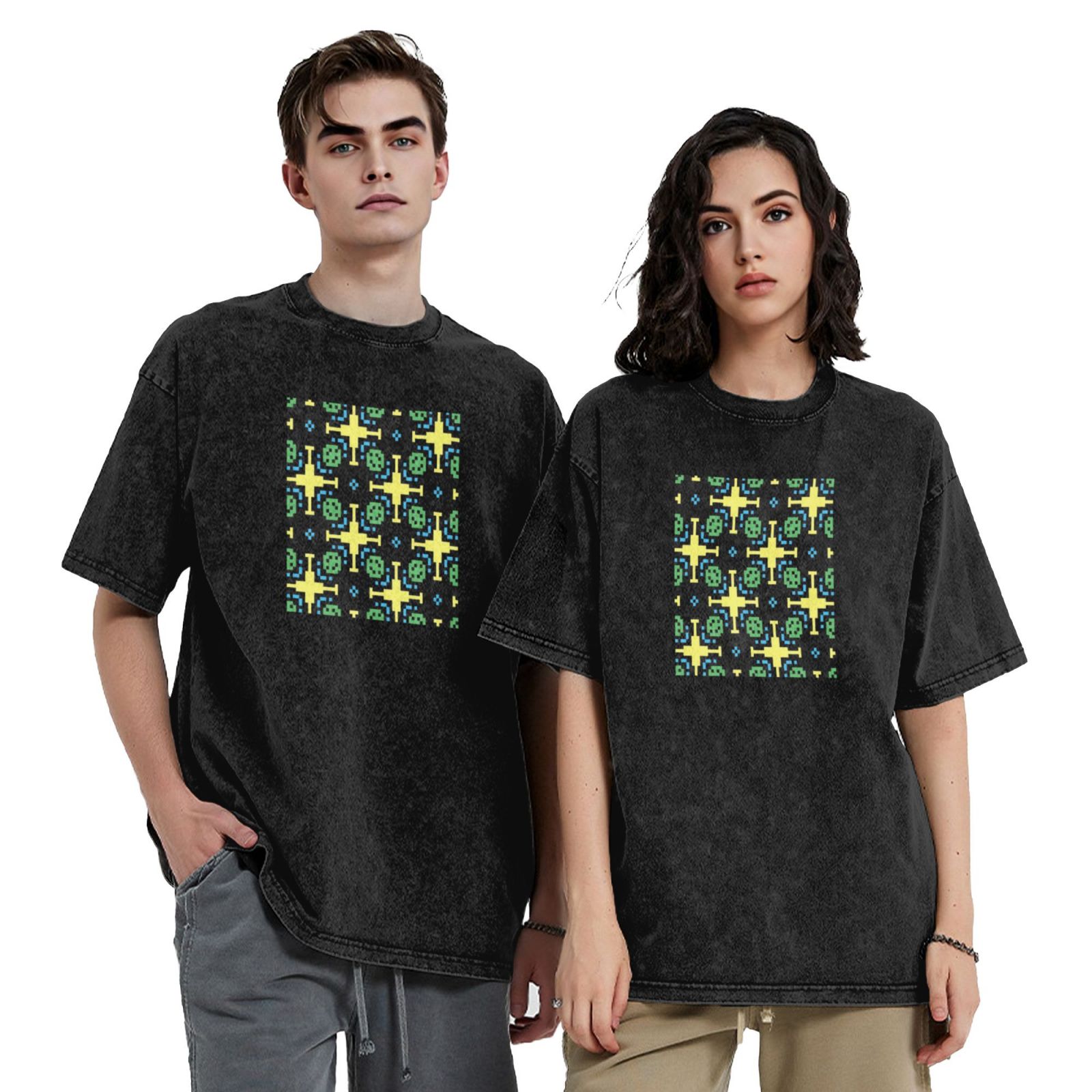 Retro washed drop shoulder short sleeve T-shirt