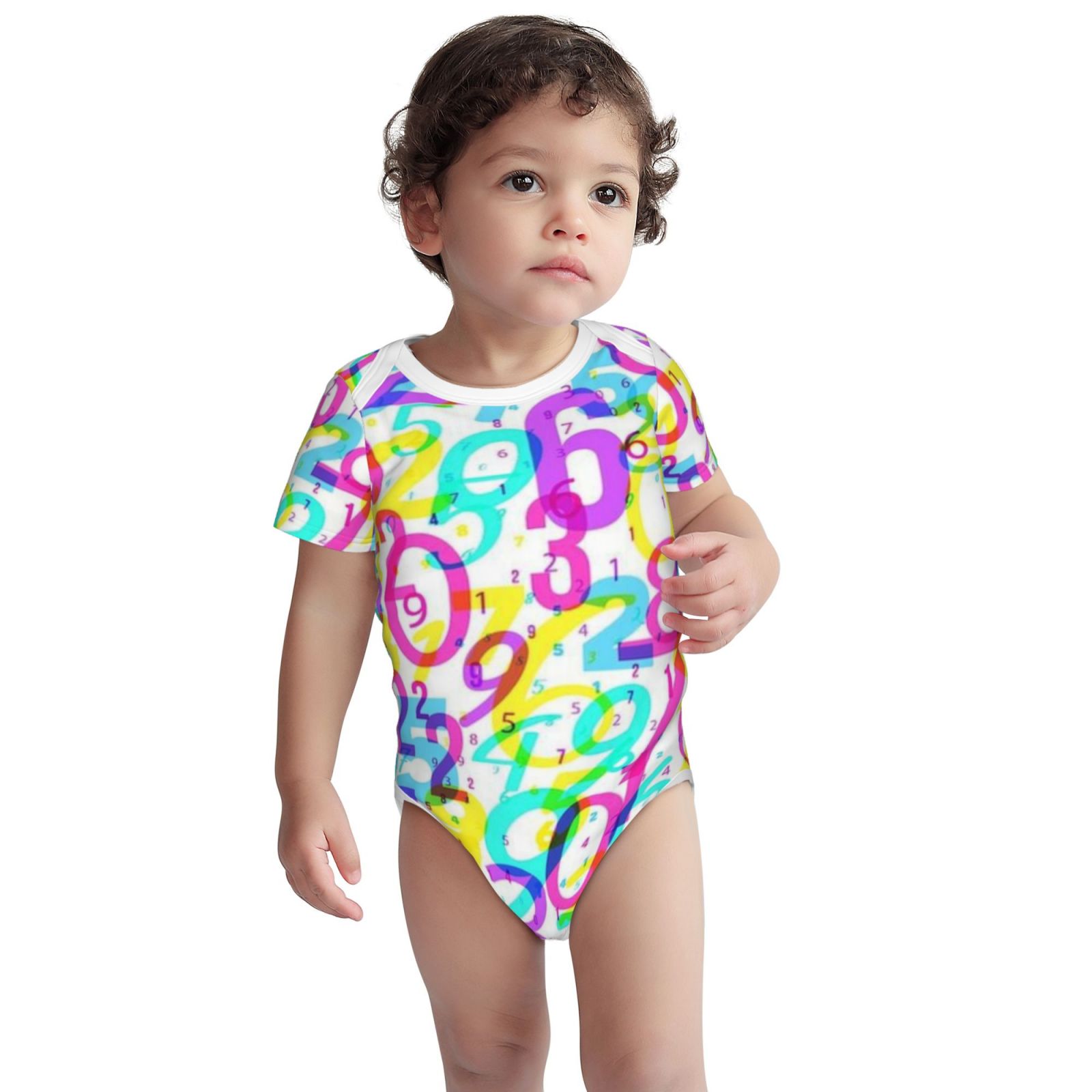Baby imitation cotton full short-sleeved romper