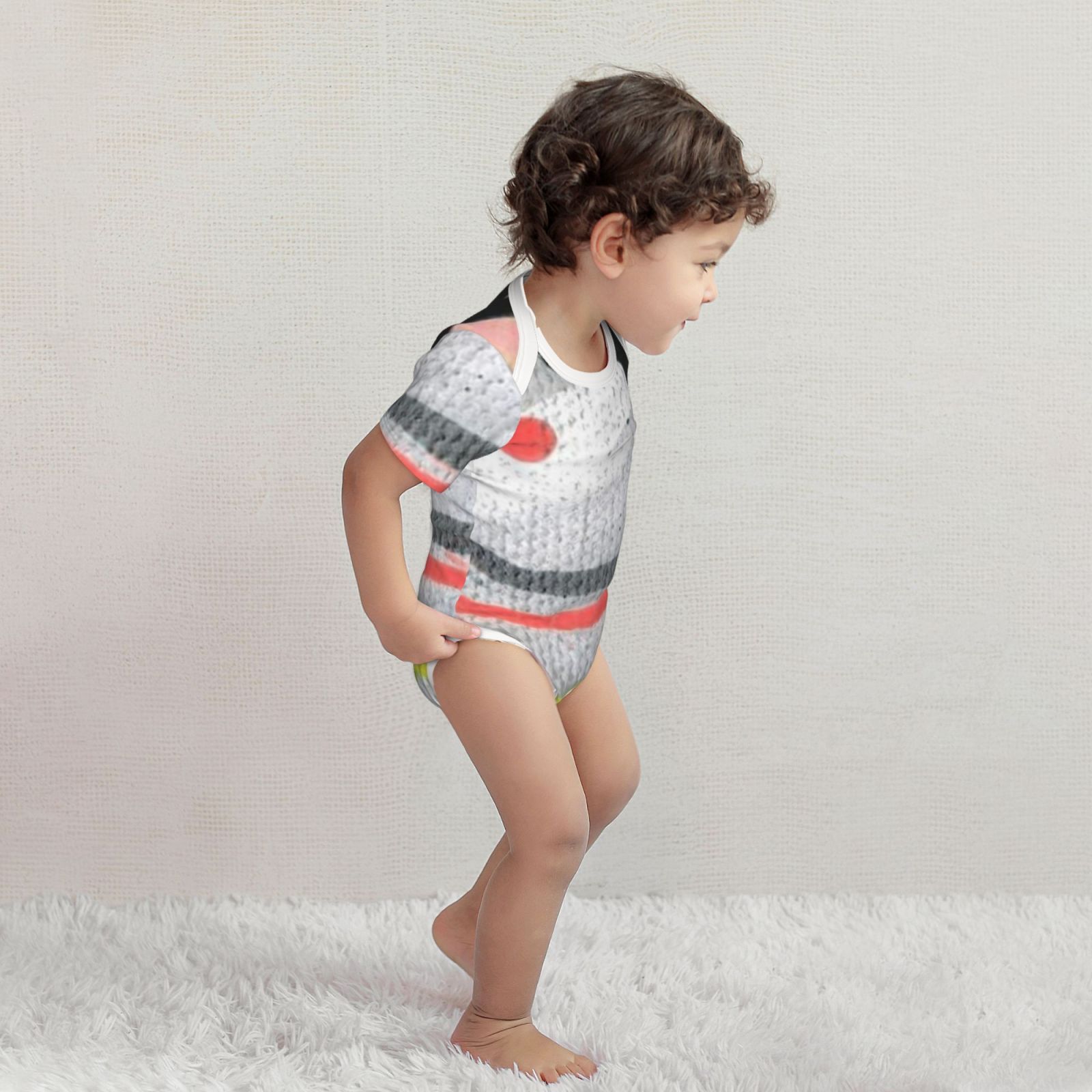 Baby imitation cotton full short-sleeved romper