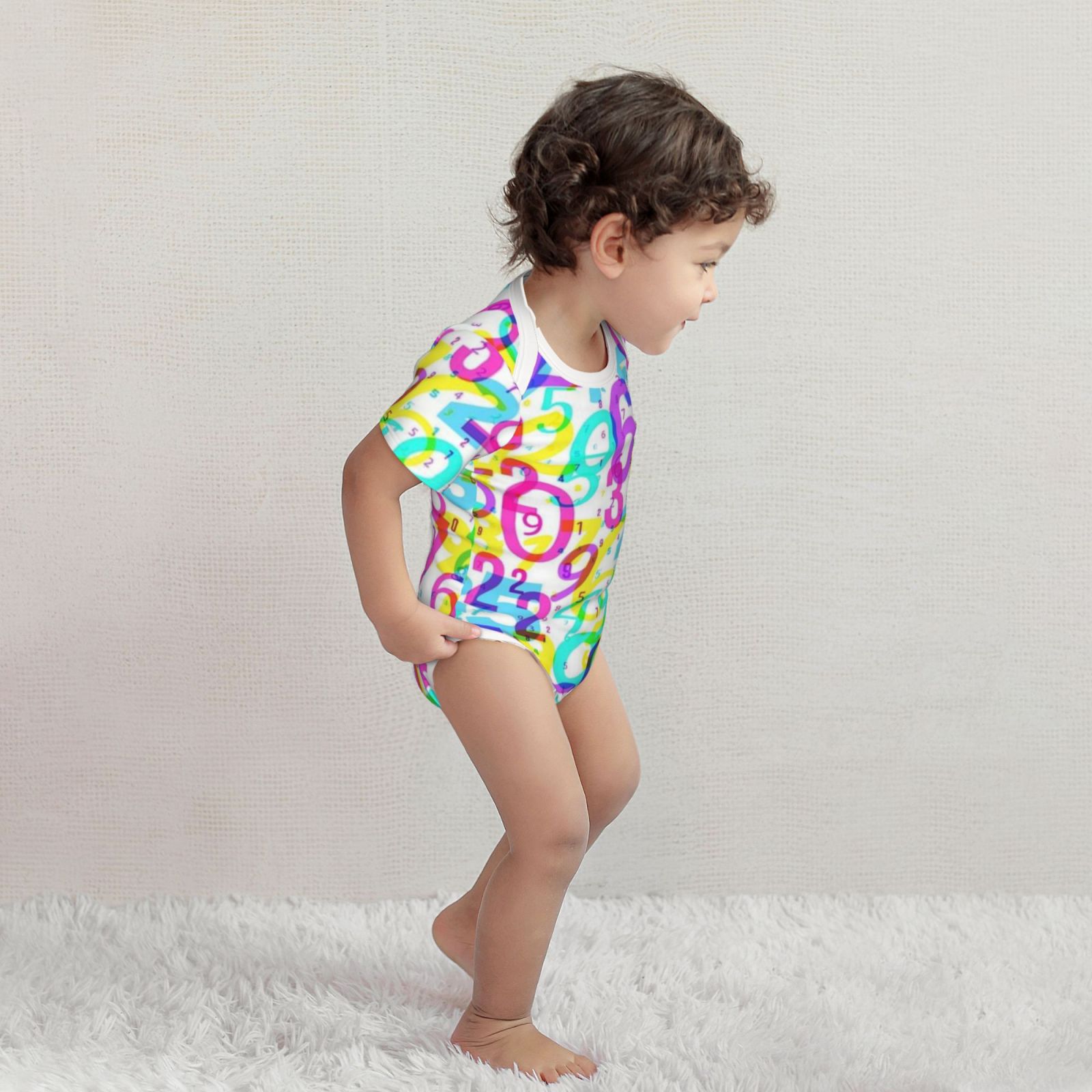 Baby imitation cotton full short-sleeved romper