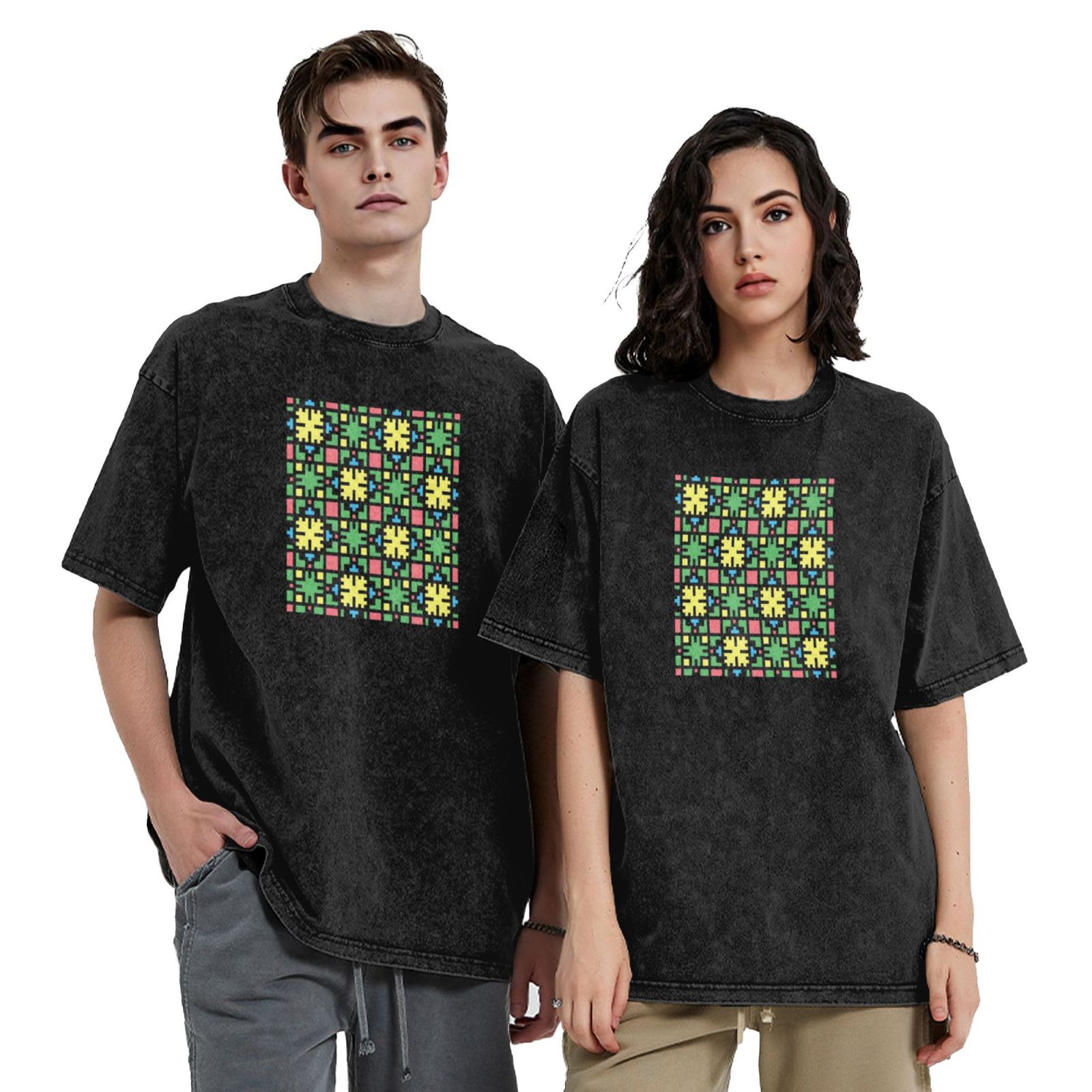 Retro washed drop shoulder short sleeve T-shirt