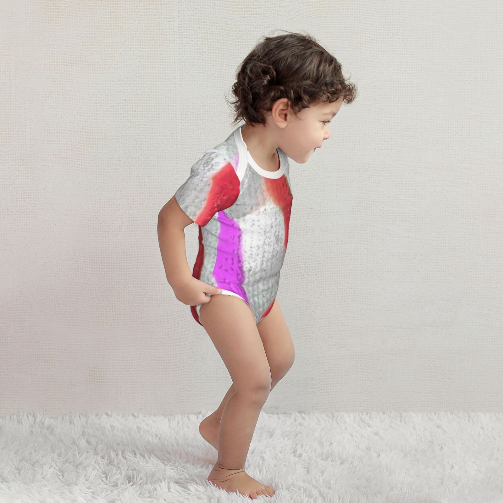 Baby imitation cotton full short-sleeved romper