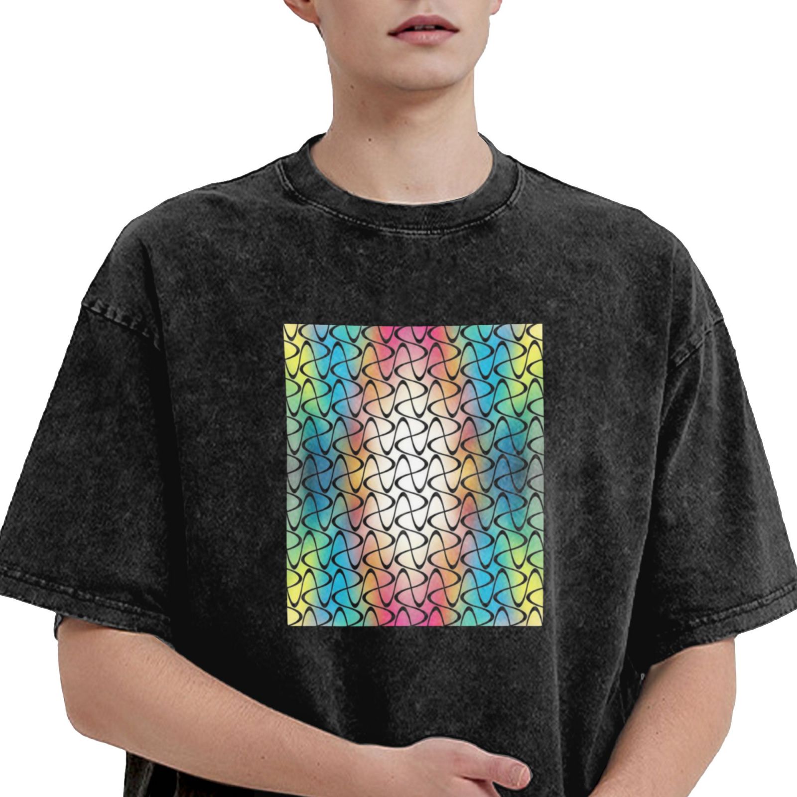 Retro washed drop shoulder short sleeve T-shirt