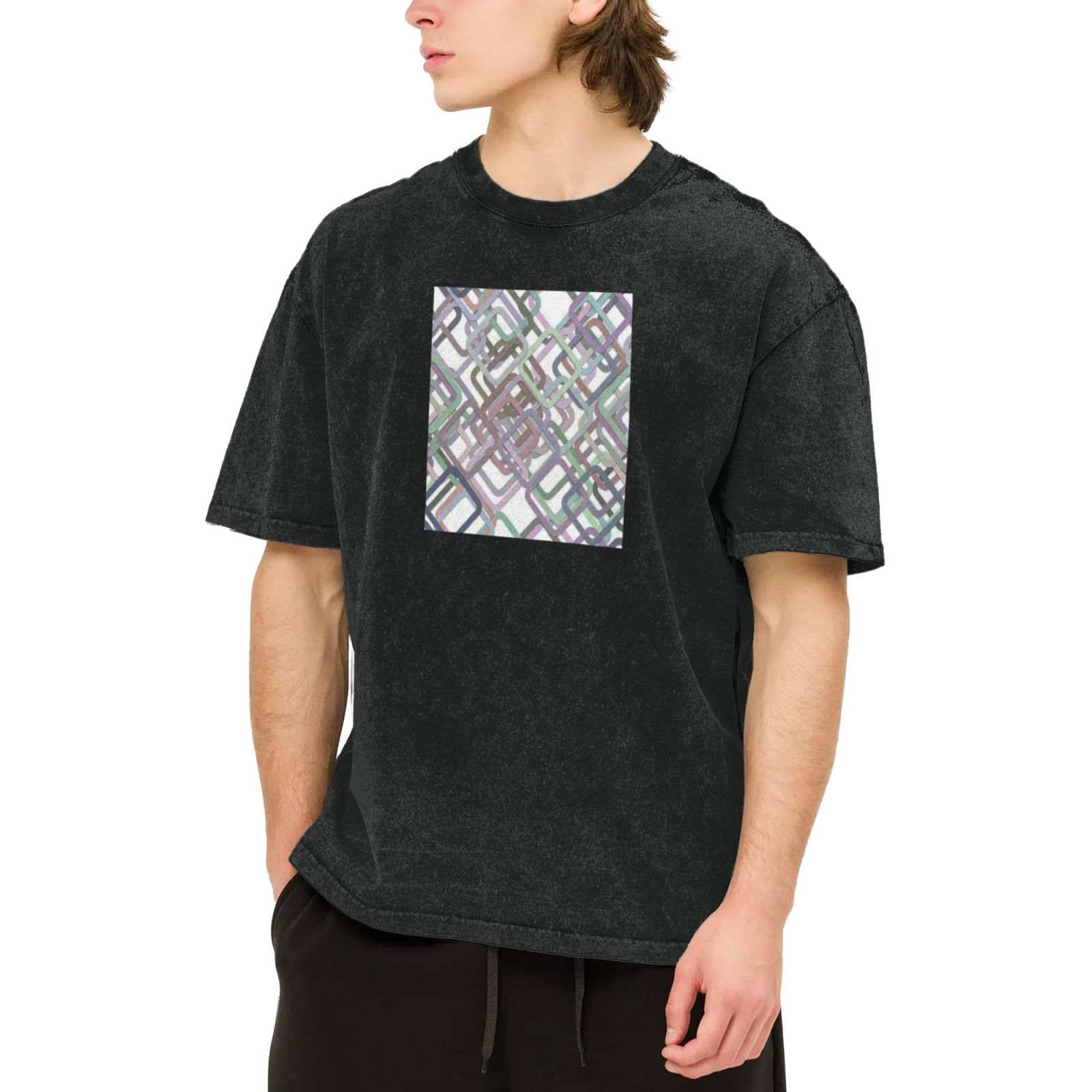 Retro washed drop shoulder short sleeve T-shirt