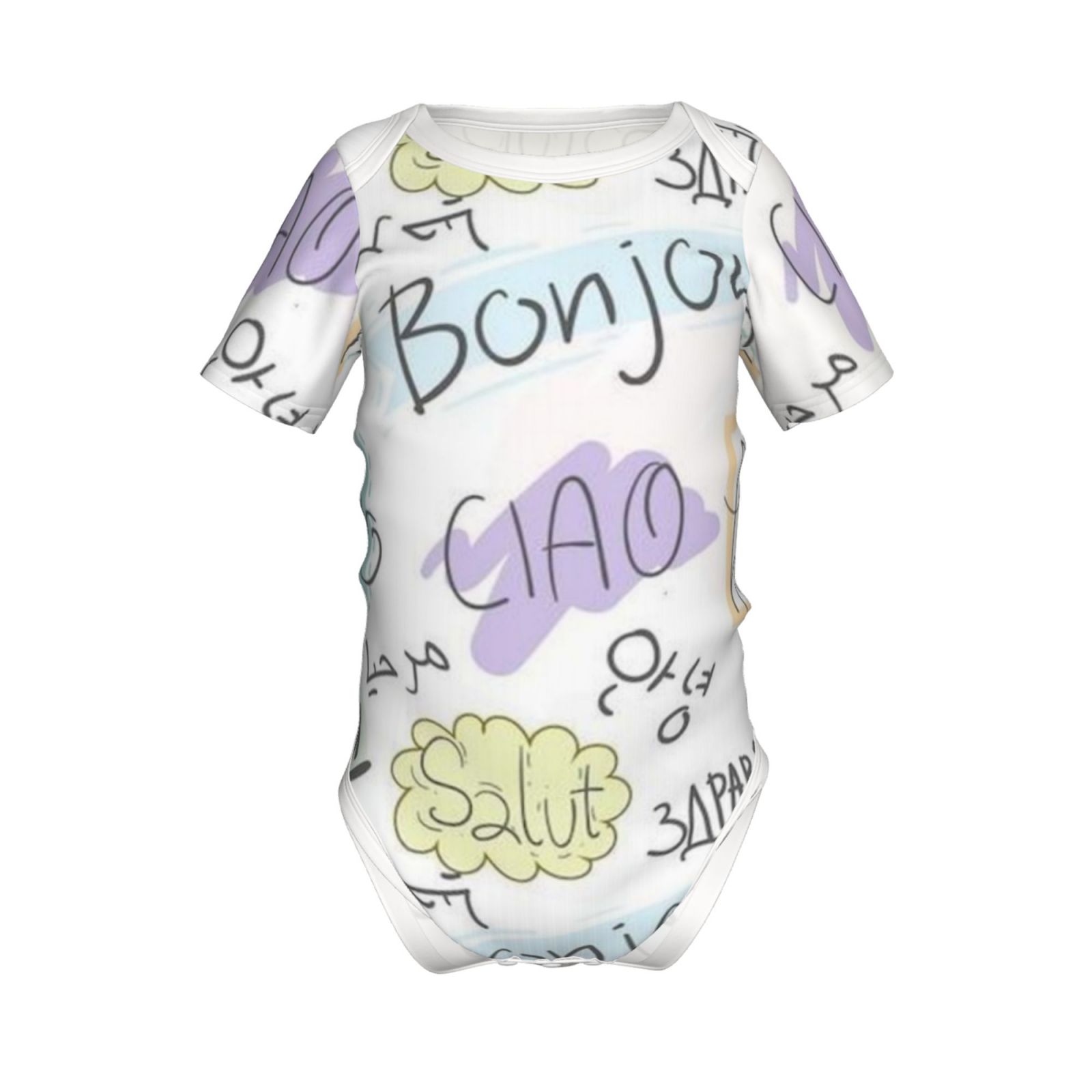 Baby imitation cotton full short-sleeved romper