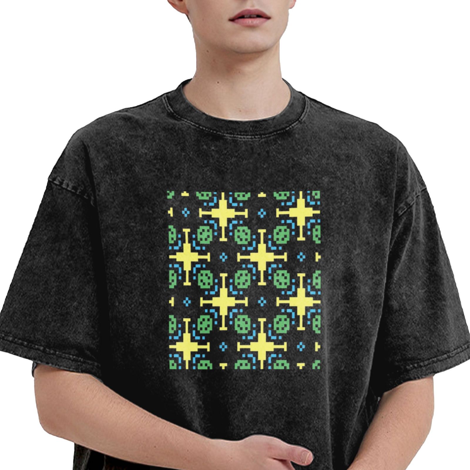 Retro washed drop shoulder short sleeve T-shirt