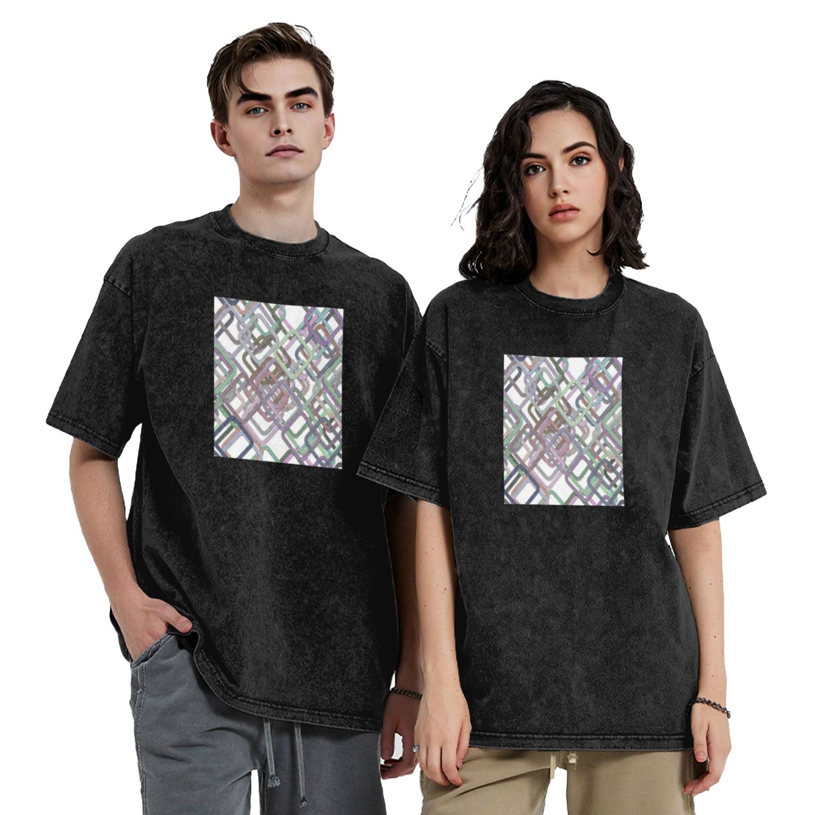 Retro washed drop shoulder short sleeve T-shirt