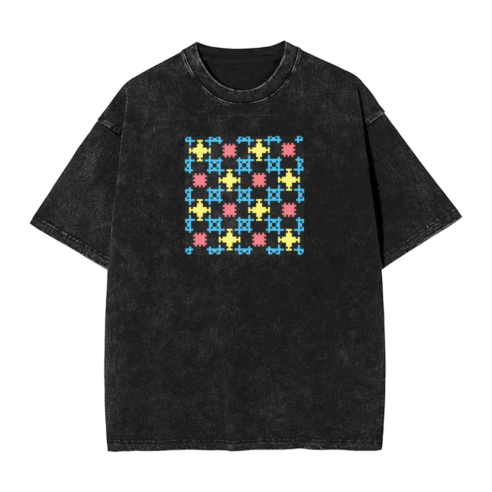Retro washed drop shoulder short sleeve T-shirt