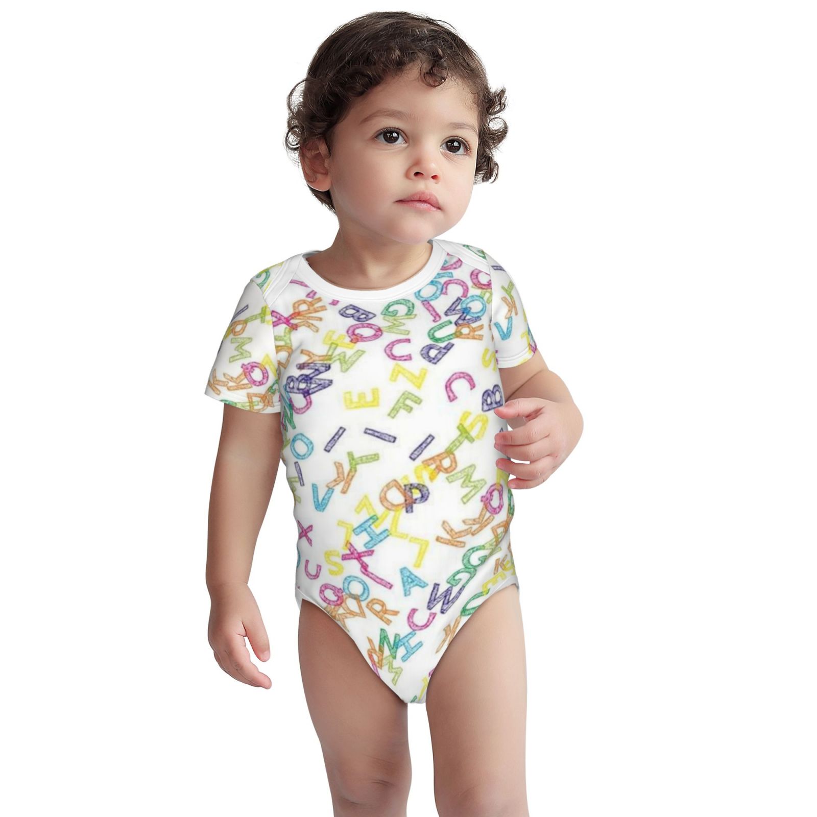 Baby imitation cotton full short-sleeved romper