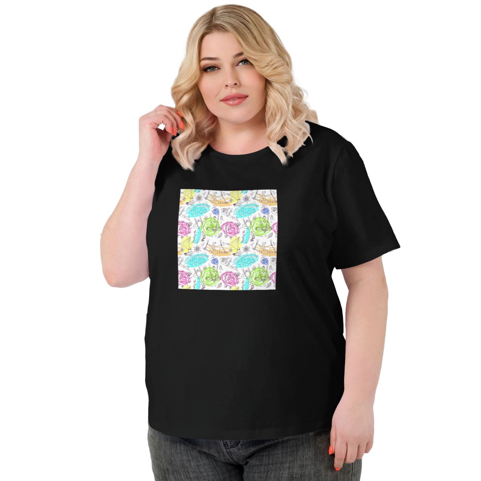Women's Large Size Imitation Cotton Round Neck Short Sleeve T-Shirt