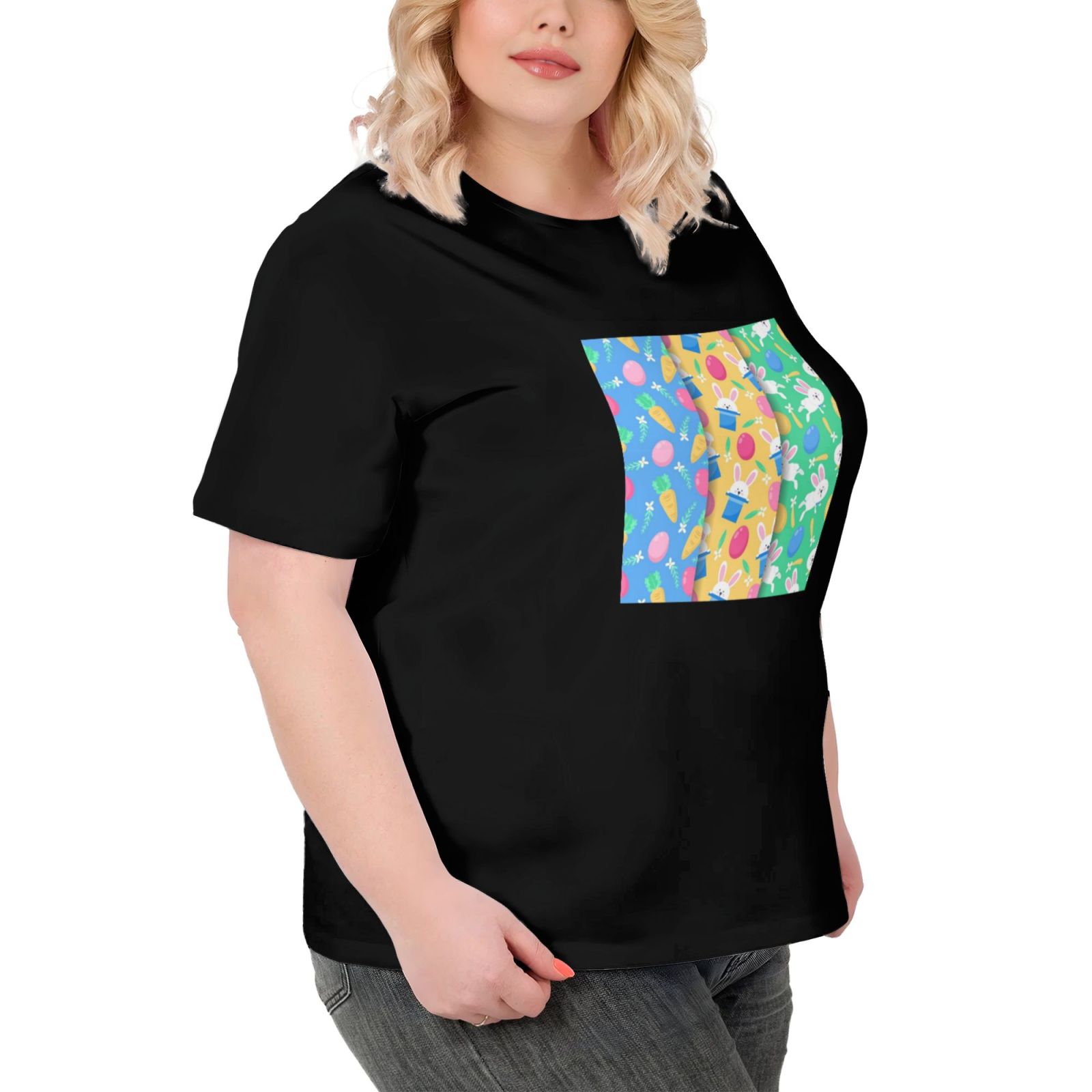Women's Large Size Imitation Cotton Round Neck Short Sleeve T-Shirt
