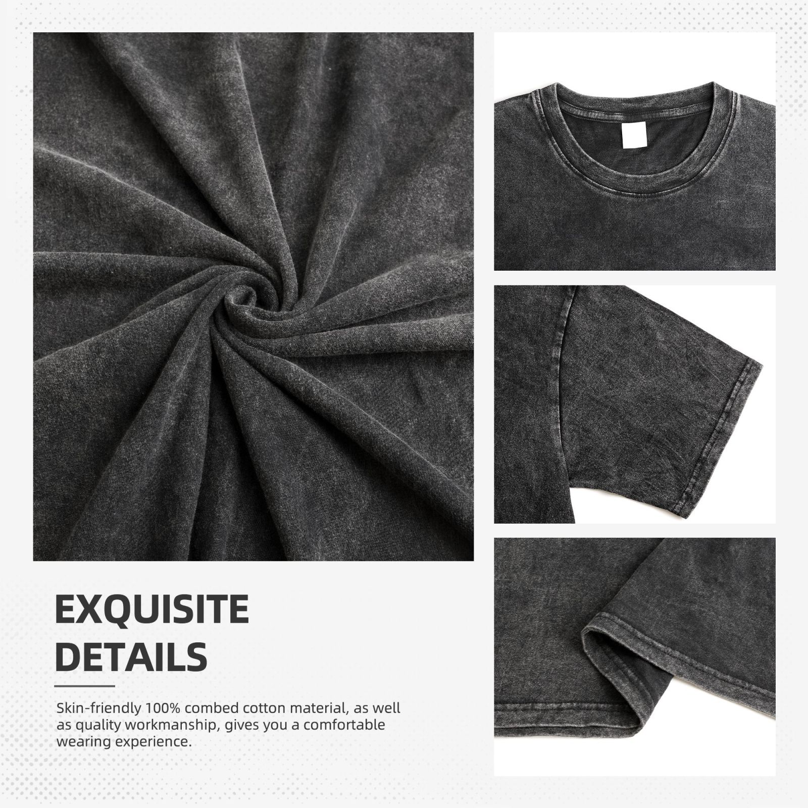 Retro washed drop shoulder short sleeve T-shirt