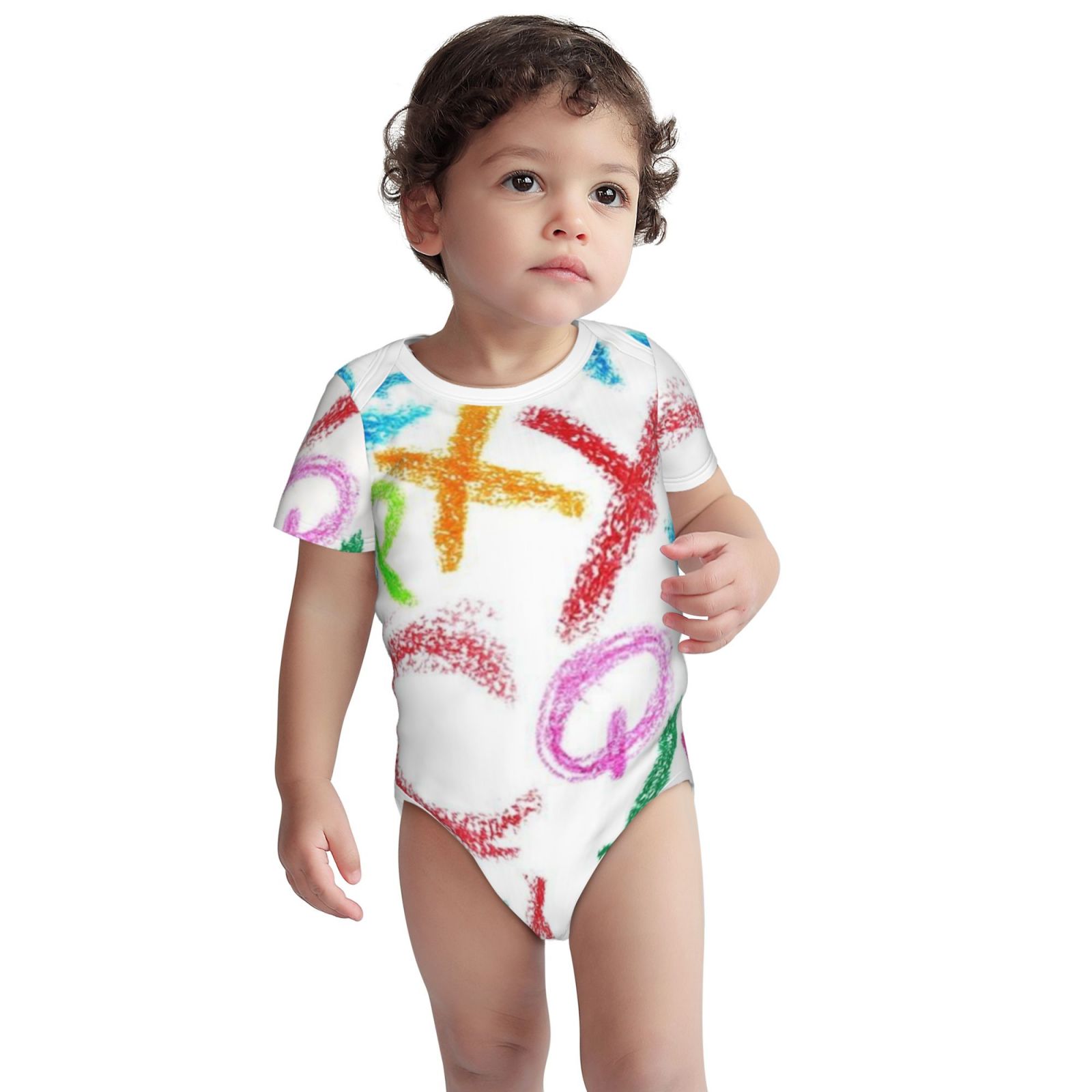 Baby imitation cotton full short-sleeved romper