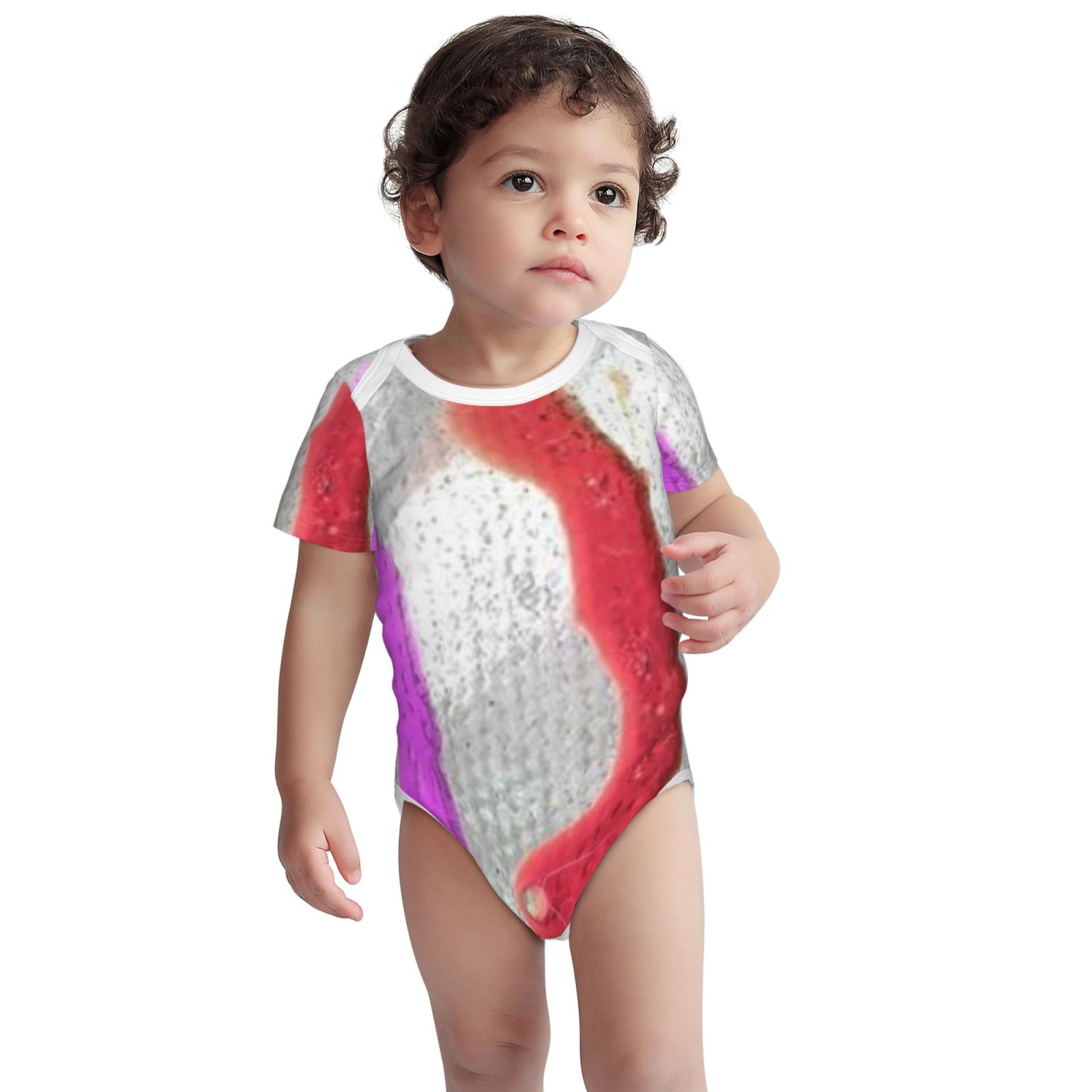 Baby imitation cotton full short-sleeved romper