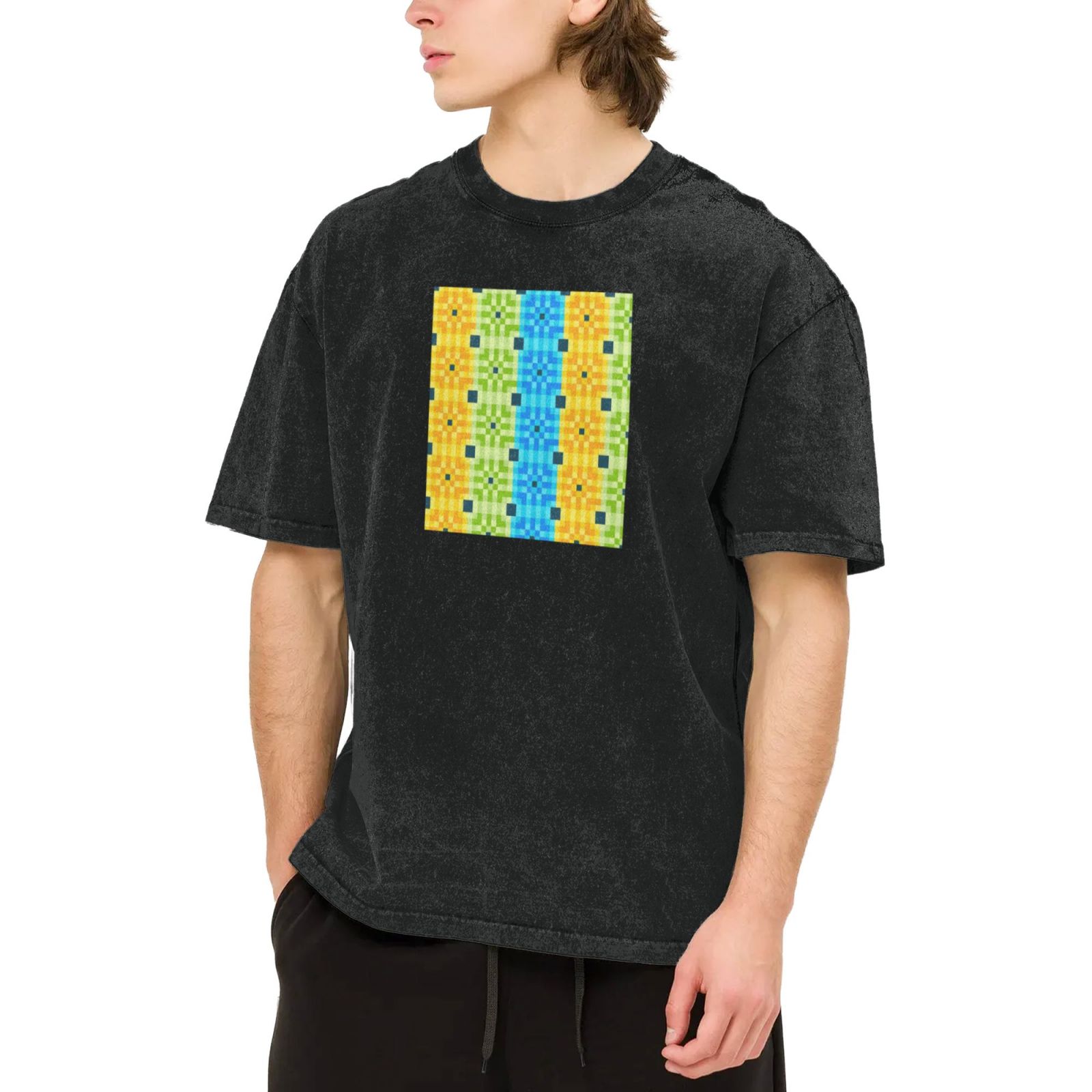 Retro washed drop shoulder short sleeve T-shirt