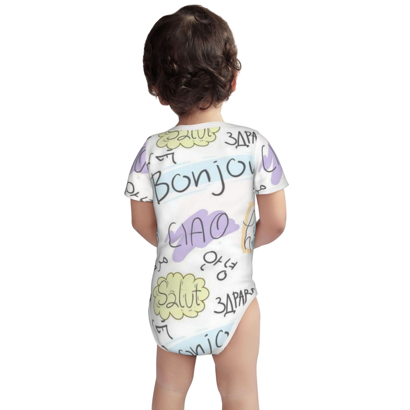 Baby imitation cotton full short-sleeved romper