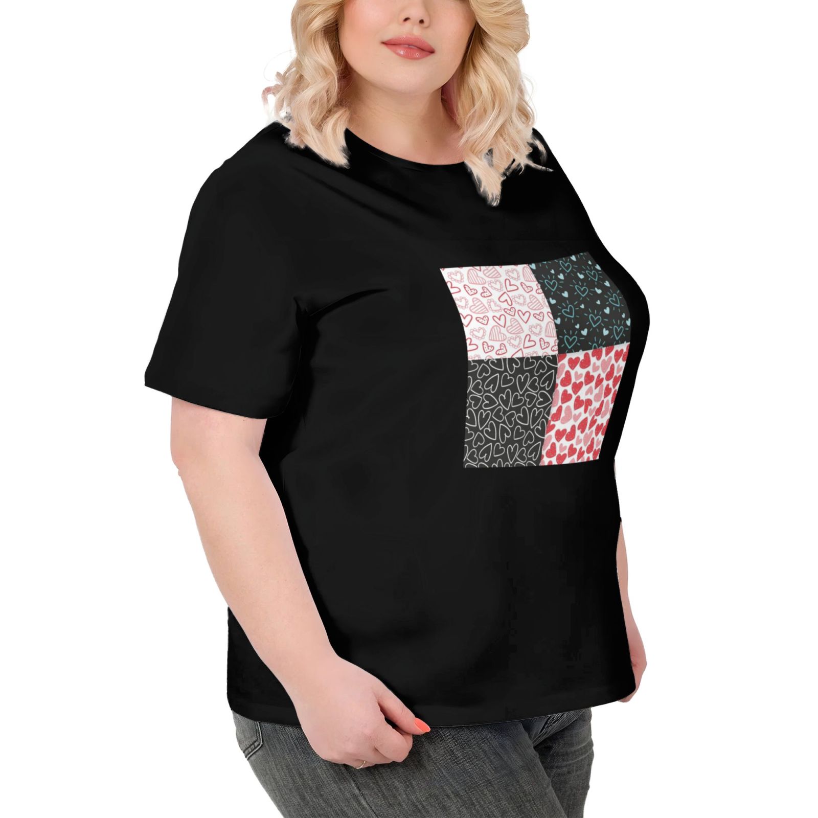 Women's Large Size Imitation Cotton Round Neck Short Sleeve T-Shirt