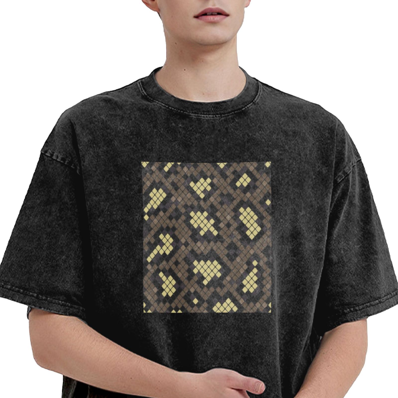 Retro washed drop shoulder short sleeve T-shirt