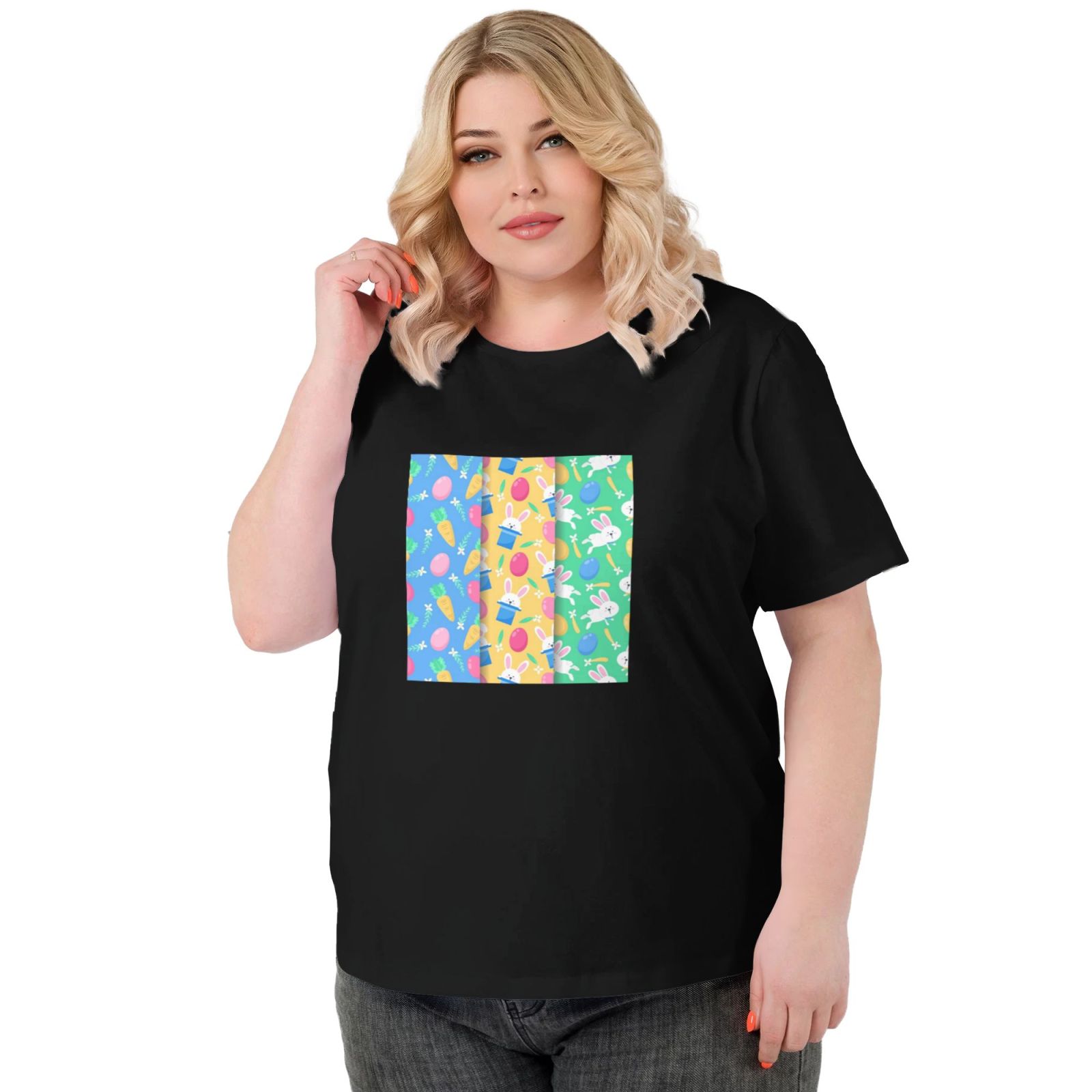 Women's Large Size Imitation Cotton Round Neck Short Sleeve T-Shirt