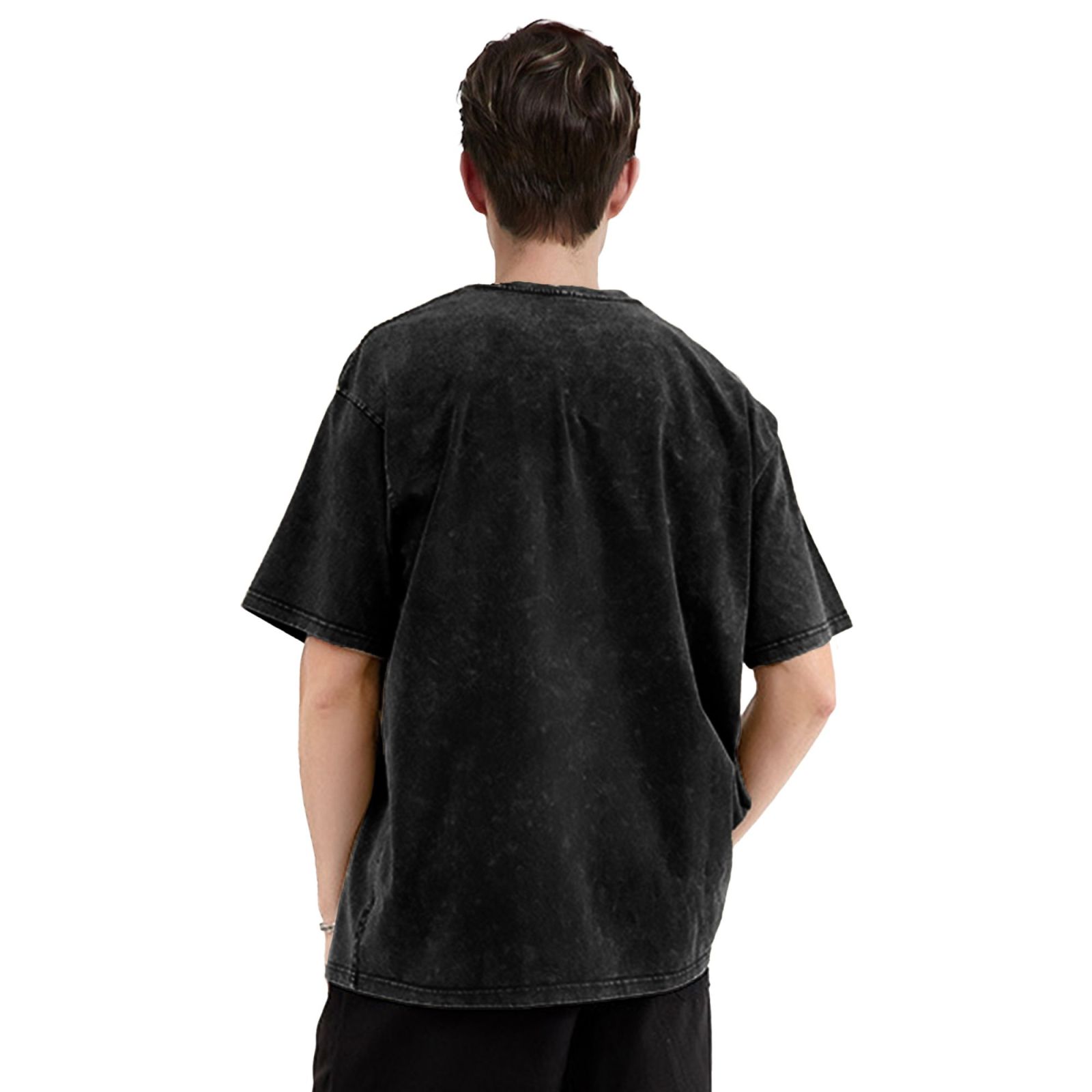 Retro washed drop shoulder short sleeve T-shirt