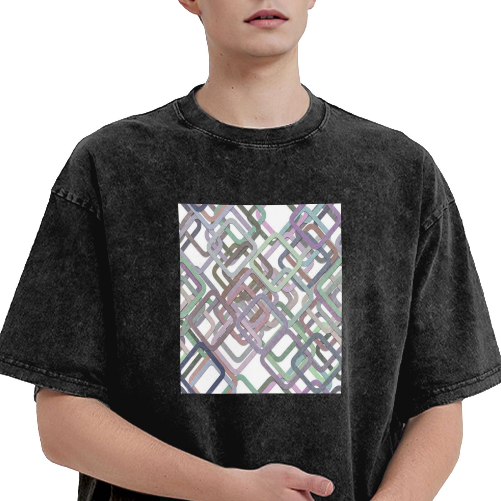 Retro washed drop shoulder short sleeve T-shirt