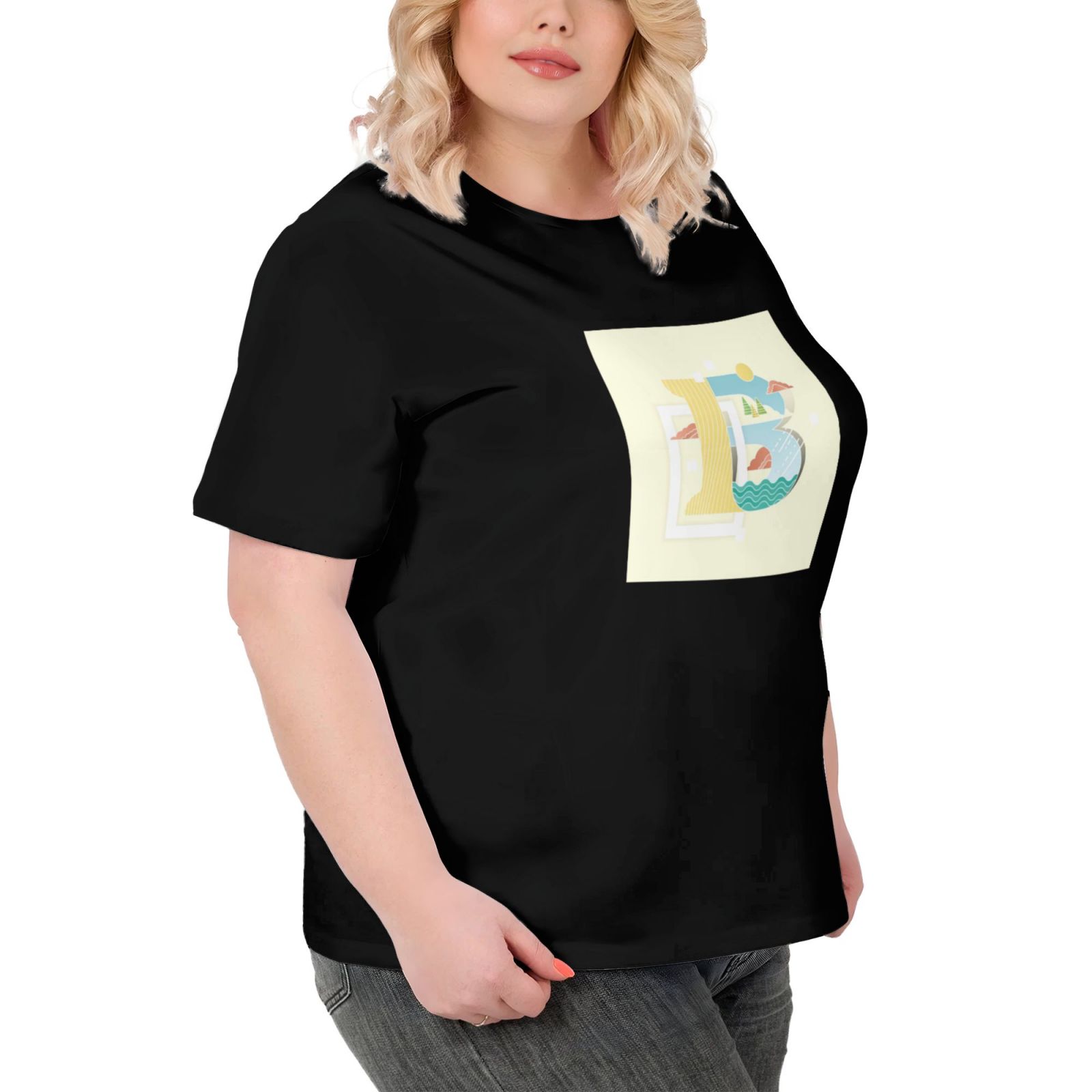Women's Large Size Imitation Cotton Round Neck Short Sleeve T-Shirt