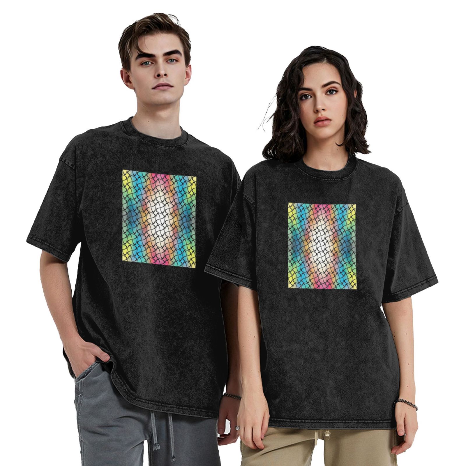 Retro washed drop shoulder short sleeve T-shirt