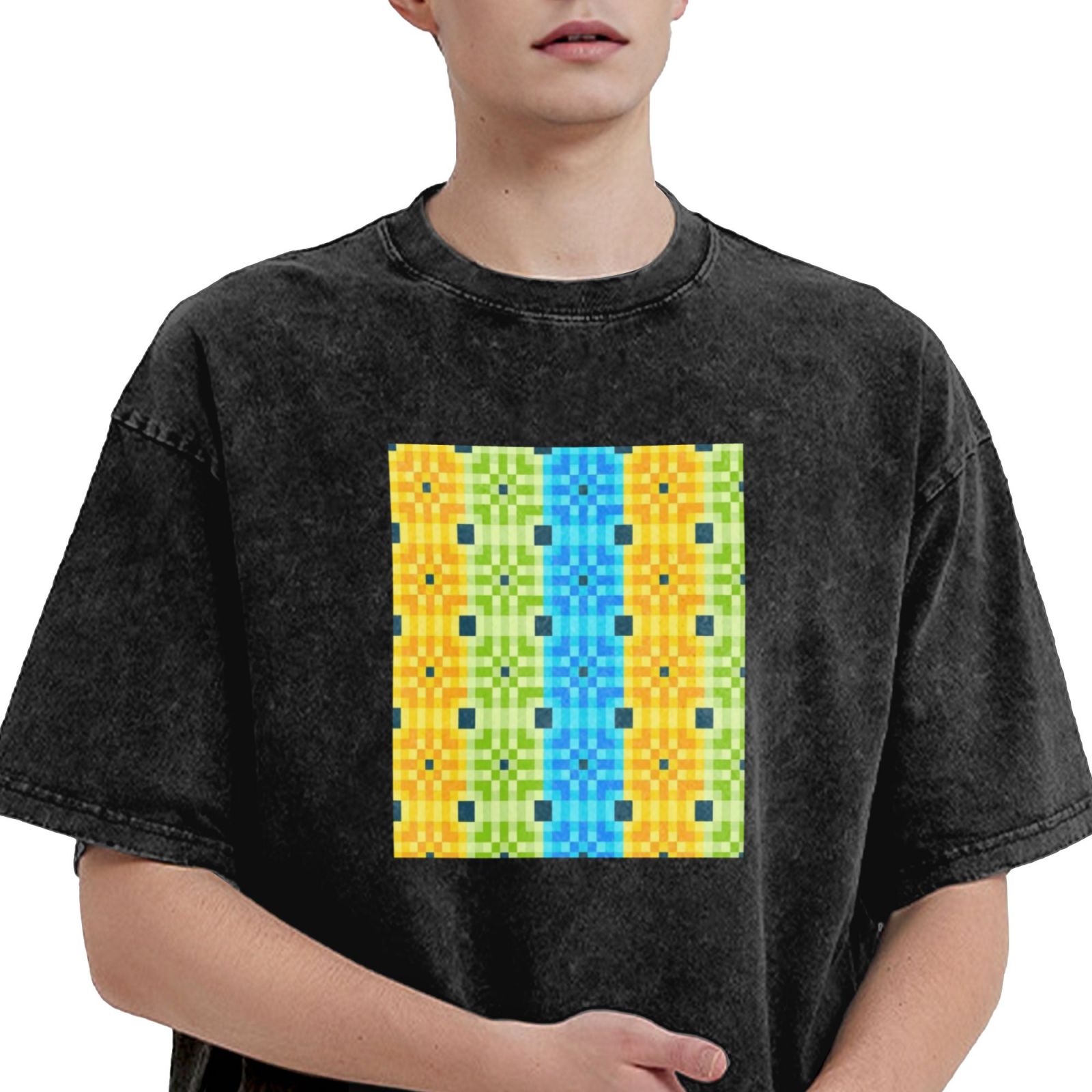 Retro washed drop shoulder short sleeve T-shirt