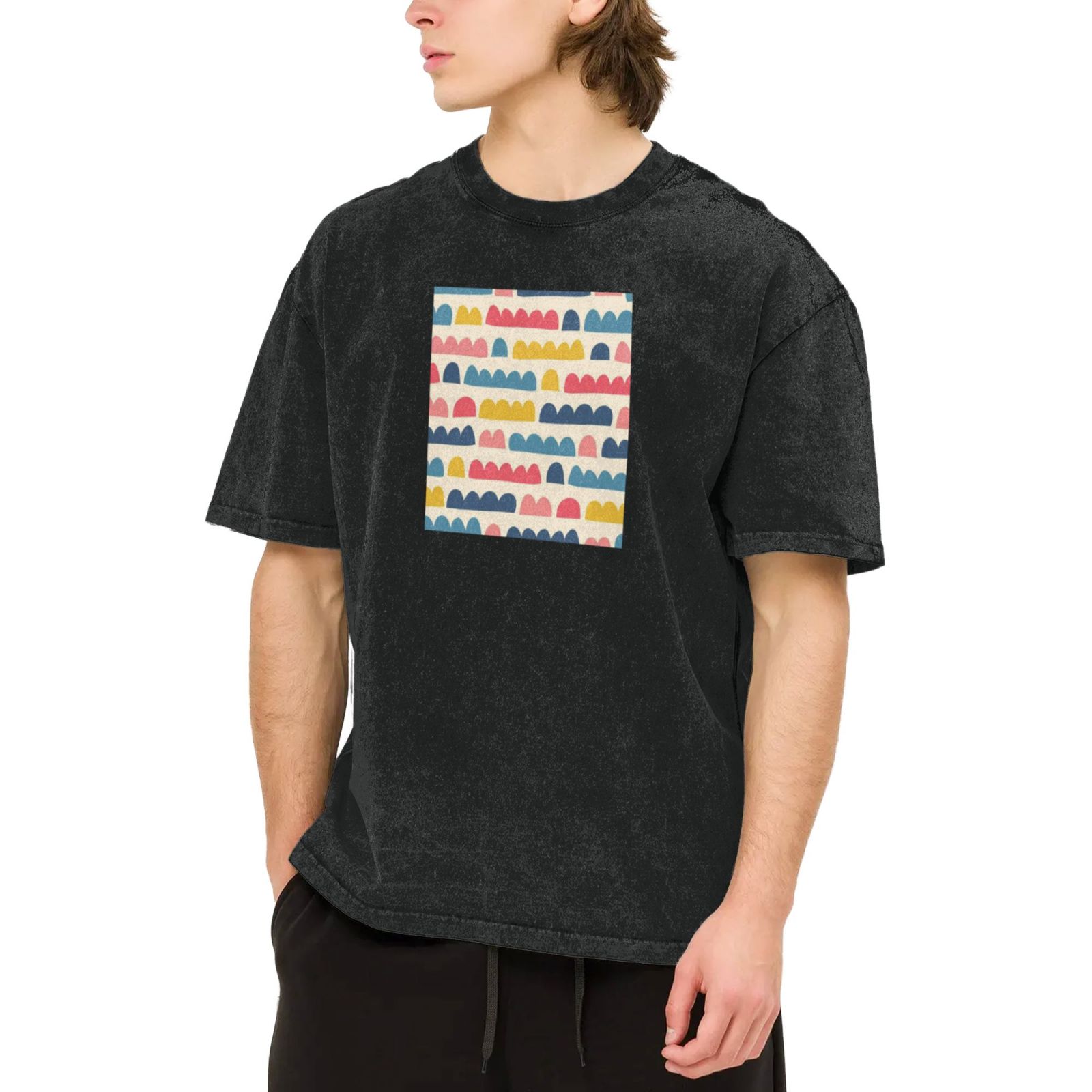 Retro washed drop shoulder short sleeve T-shirt