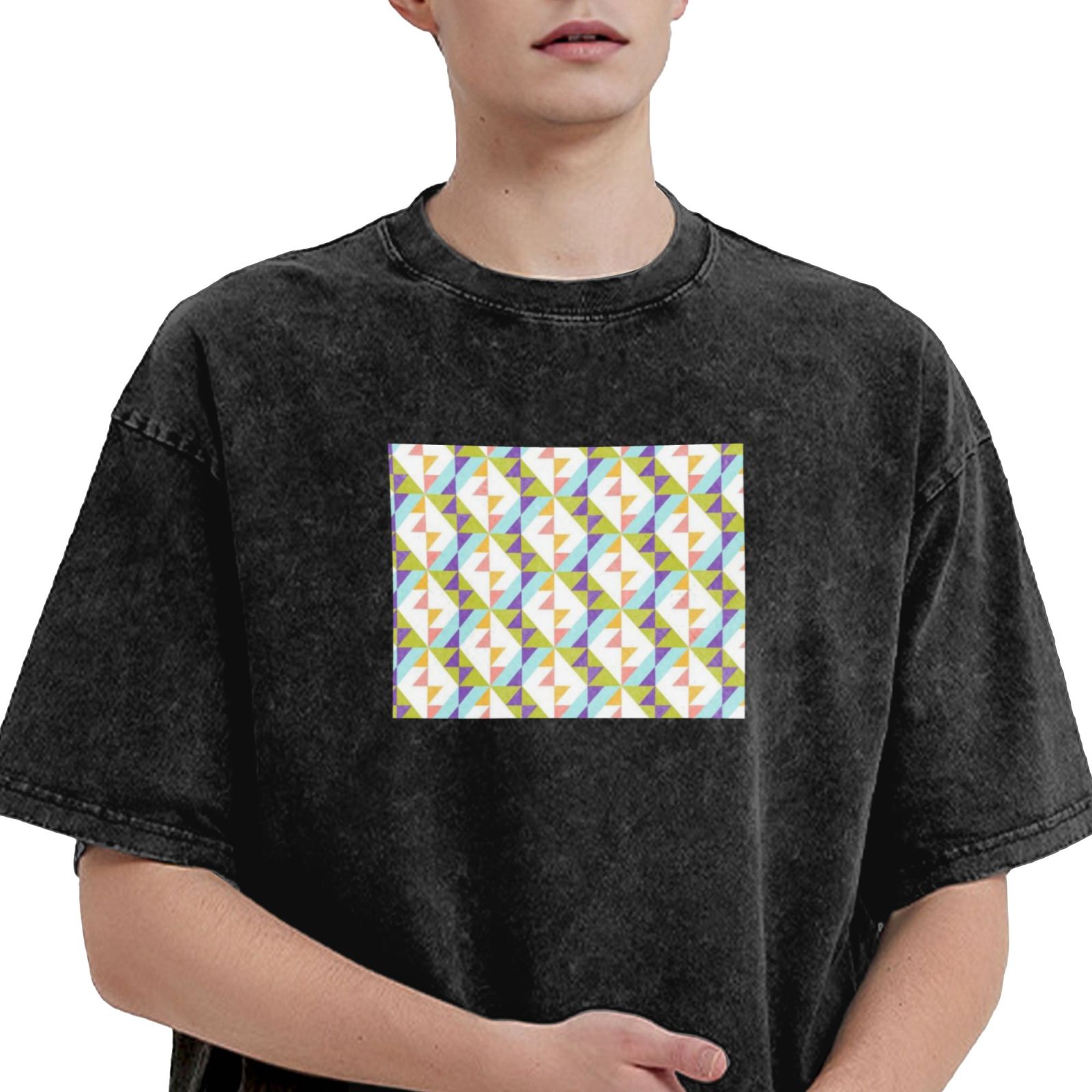 Retro washed drop shoulder short sleeve T-shirt