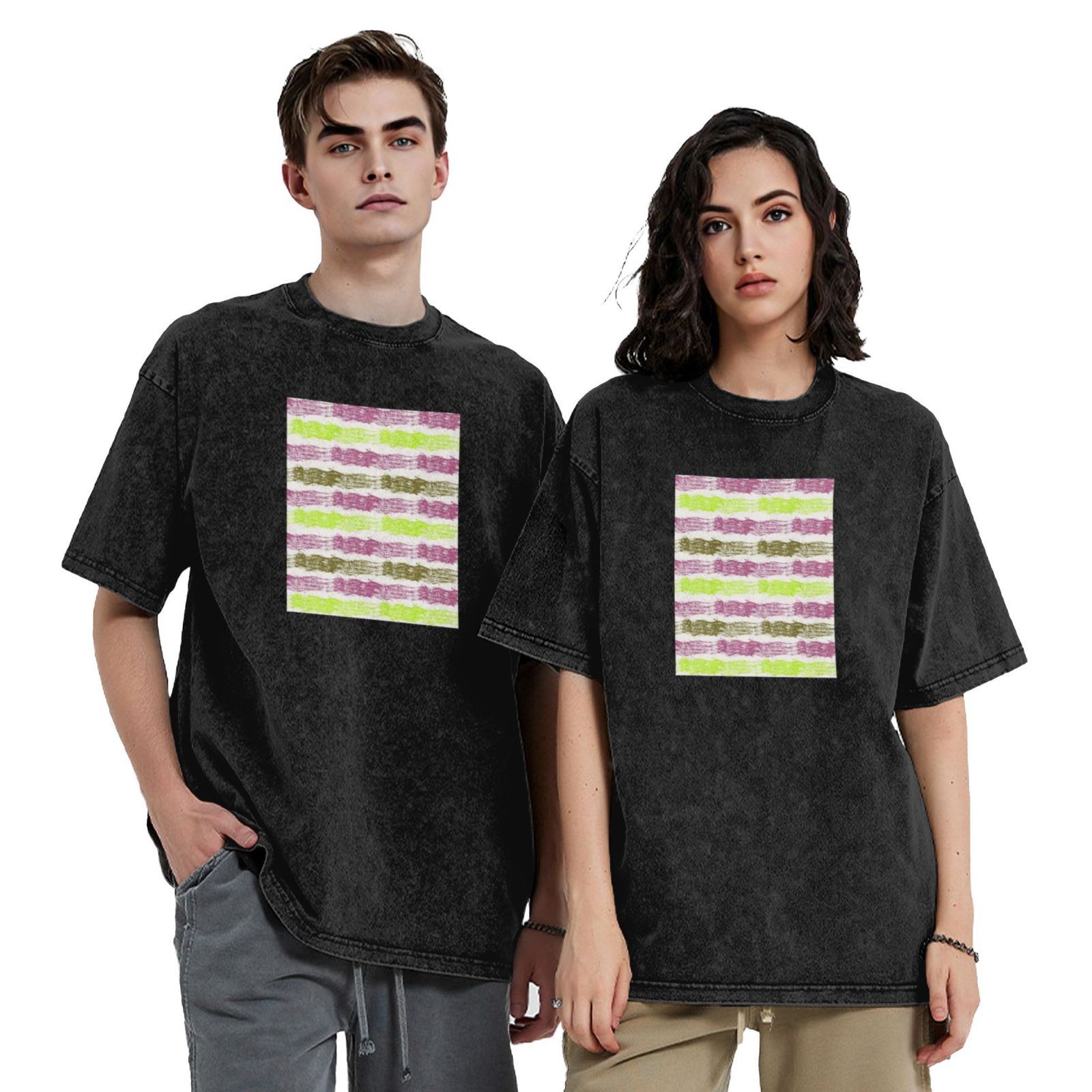 Retro washed drop shoulder short sleeve T-shirt