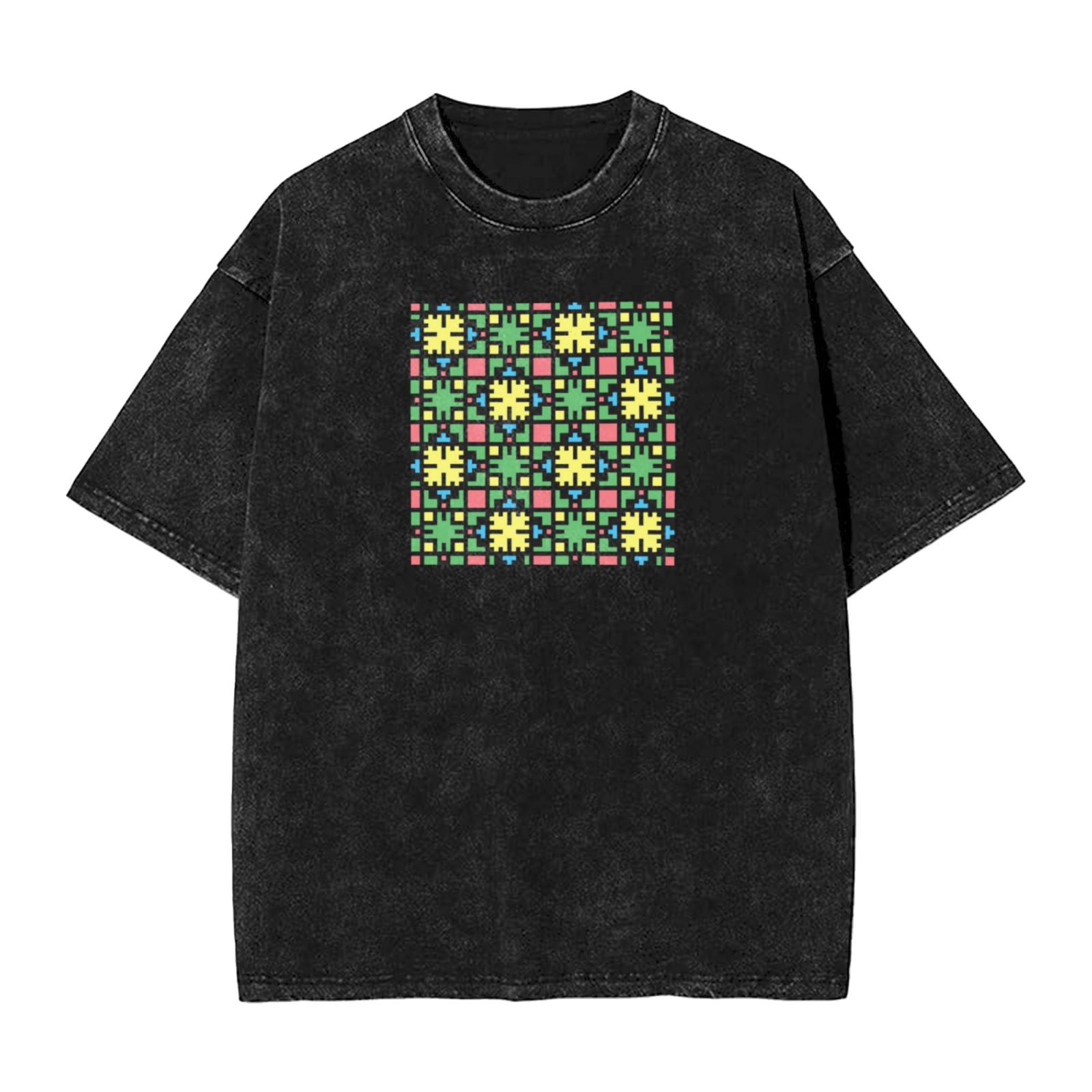 Retro washed drop shoulder short sleeve T-shirt