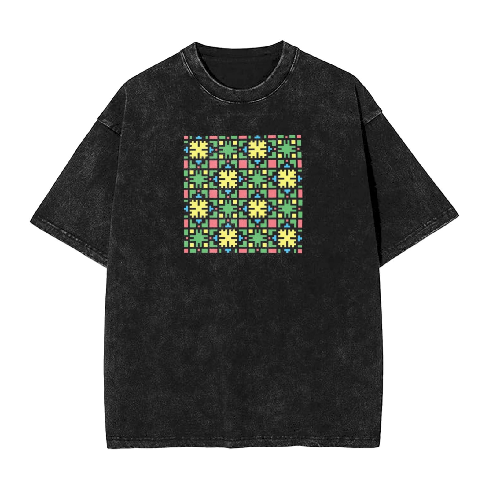 Retro washed drop shoulder short sleeve T-shirt