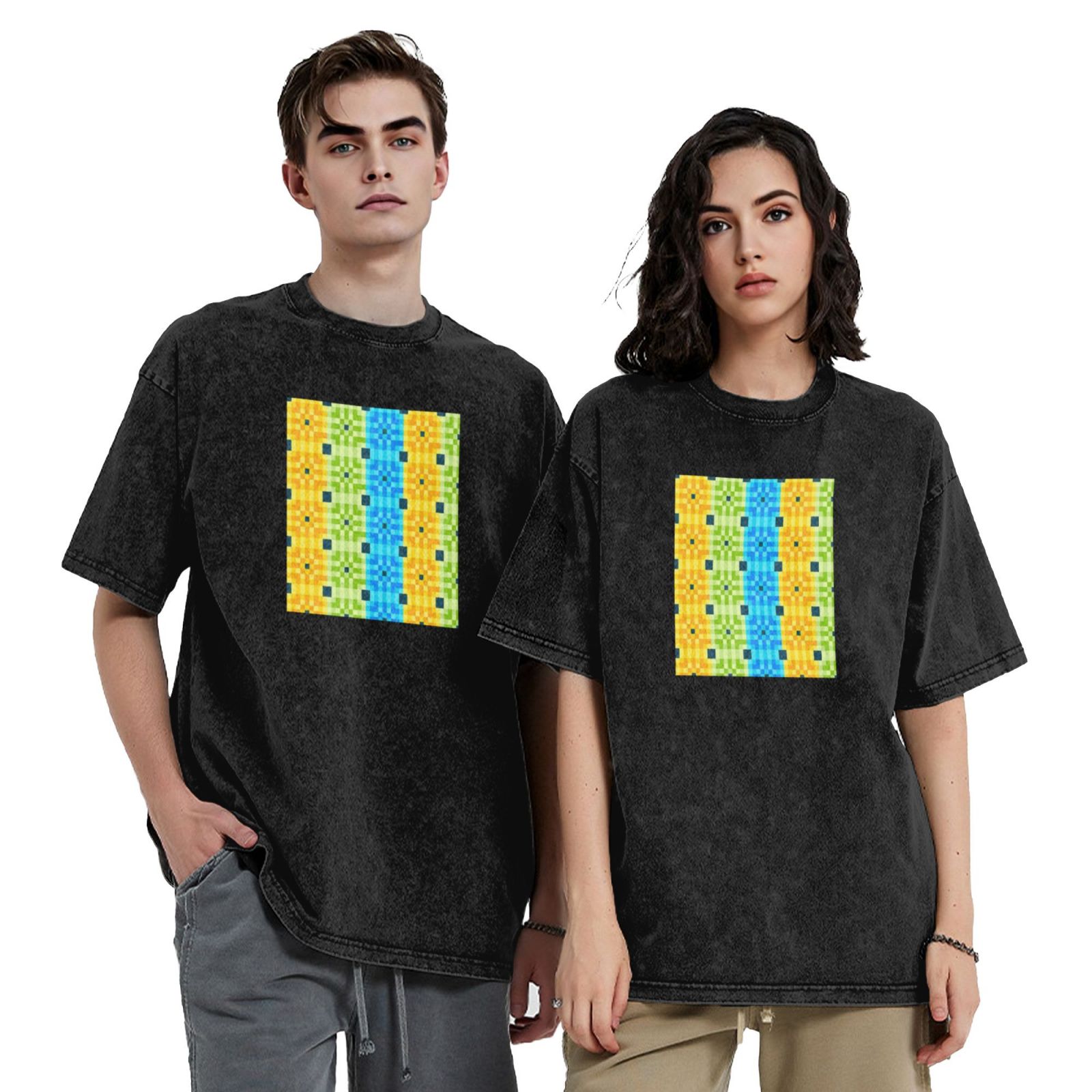 Retro washed drop shoulder short sleeve T-shirt