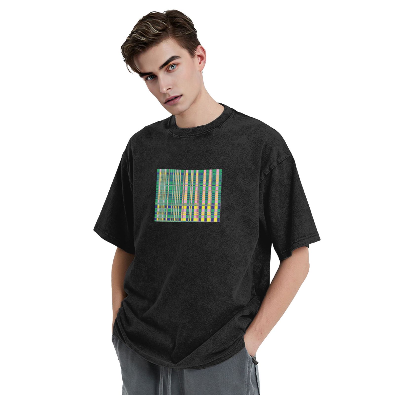 Retro washed drop shoulder short sleeve T-shirt