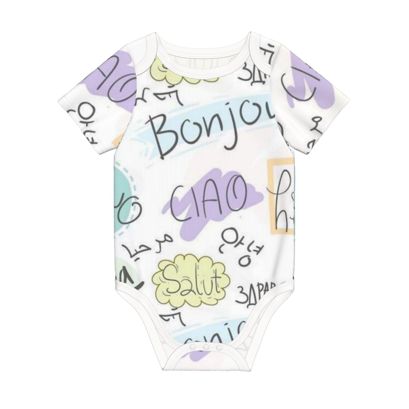 Baby imitation cotton full short-sleeved romper