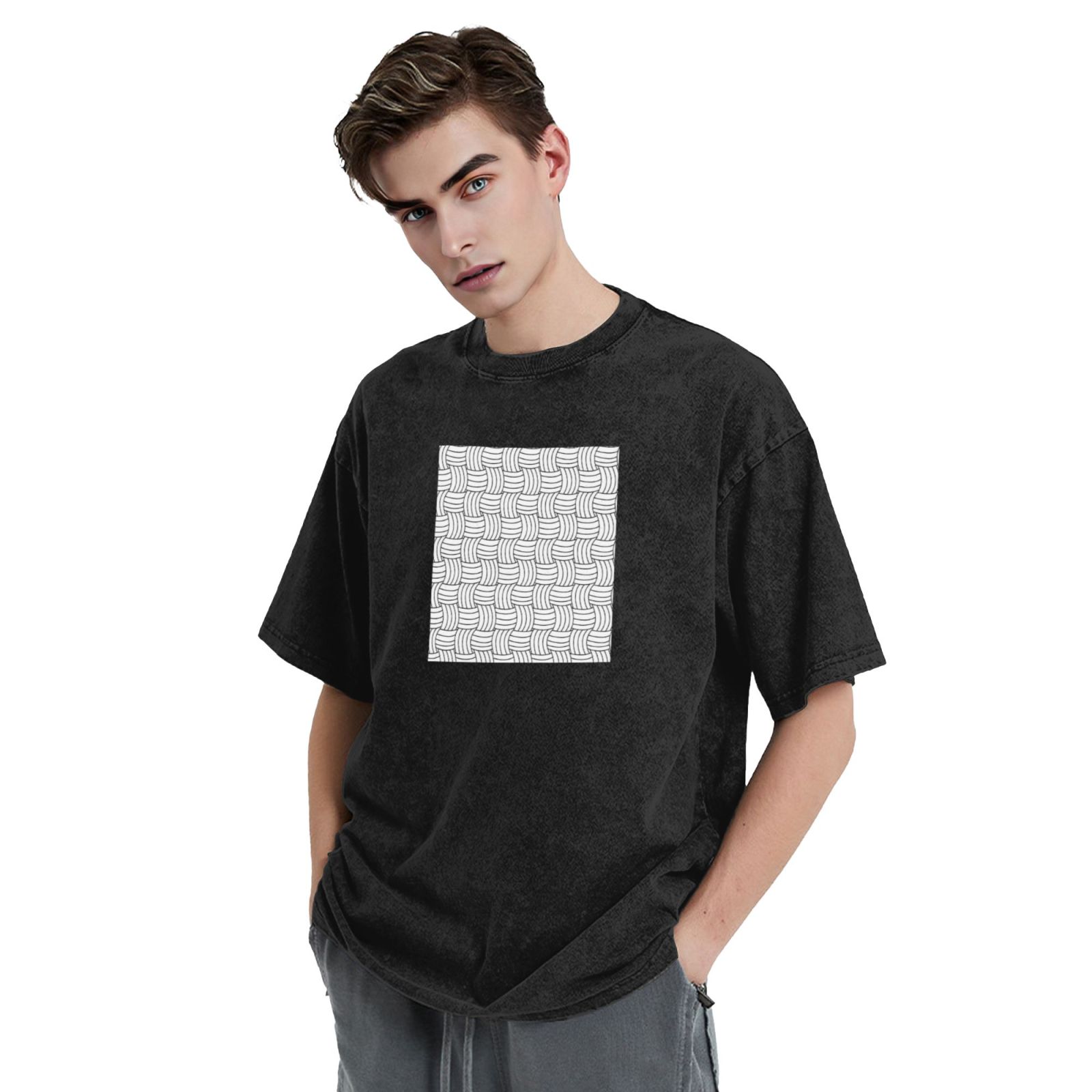 Retro washed drop shoulder short sleeve T-shirt