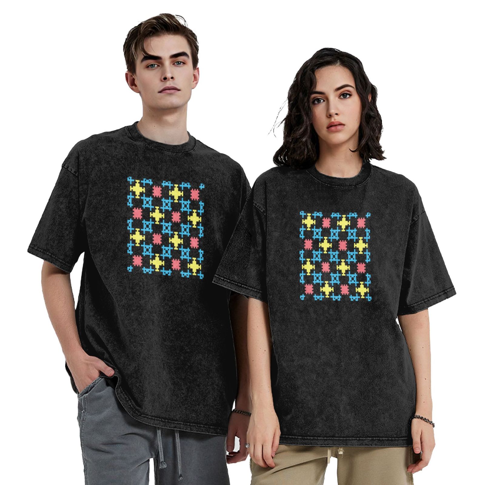 Retro washed drop shoulder short sleeve T-shirt