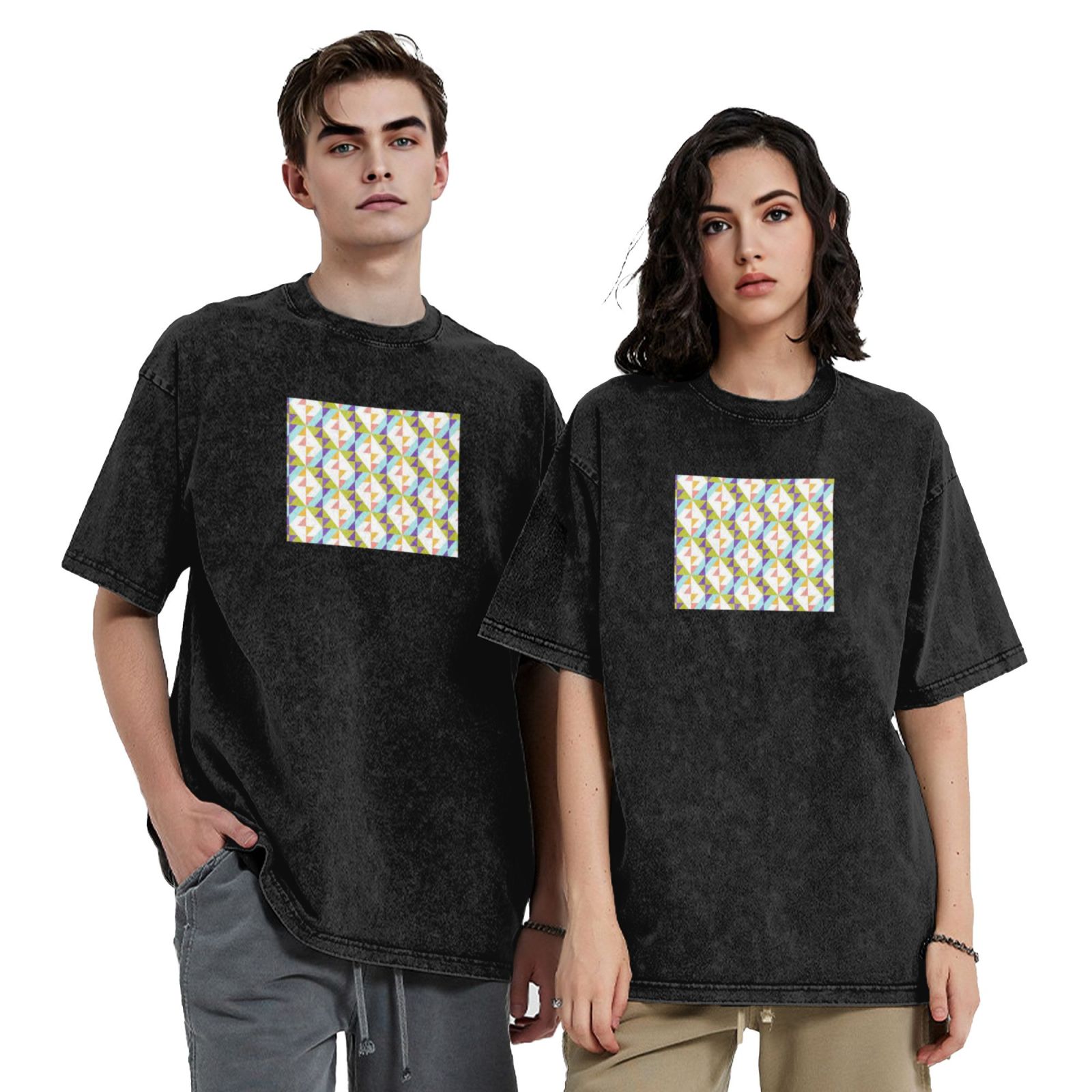 Retro washed drop shoulder short sleeve T-shirt