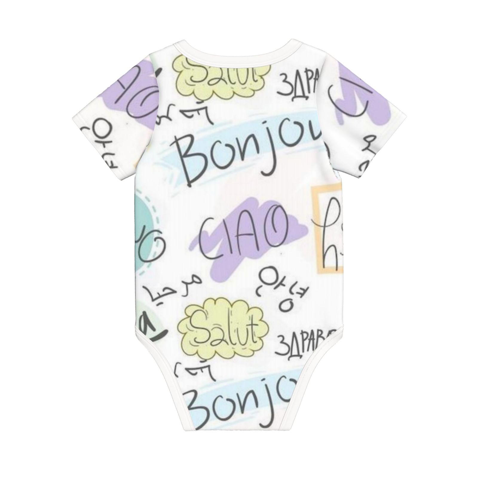 Baby imitation cotton full short-sleeved romper