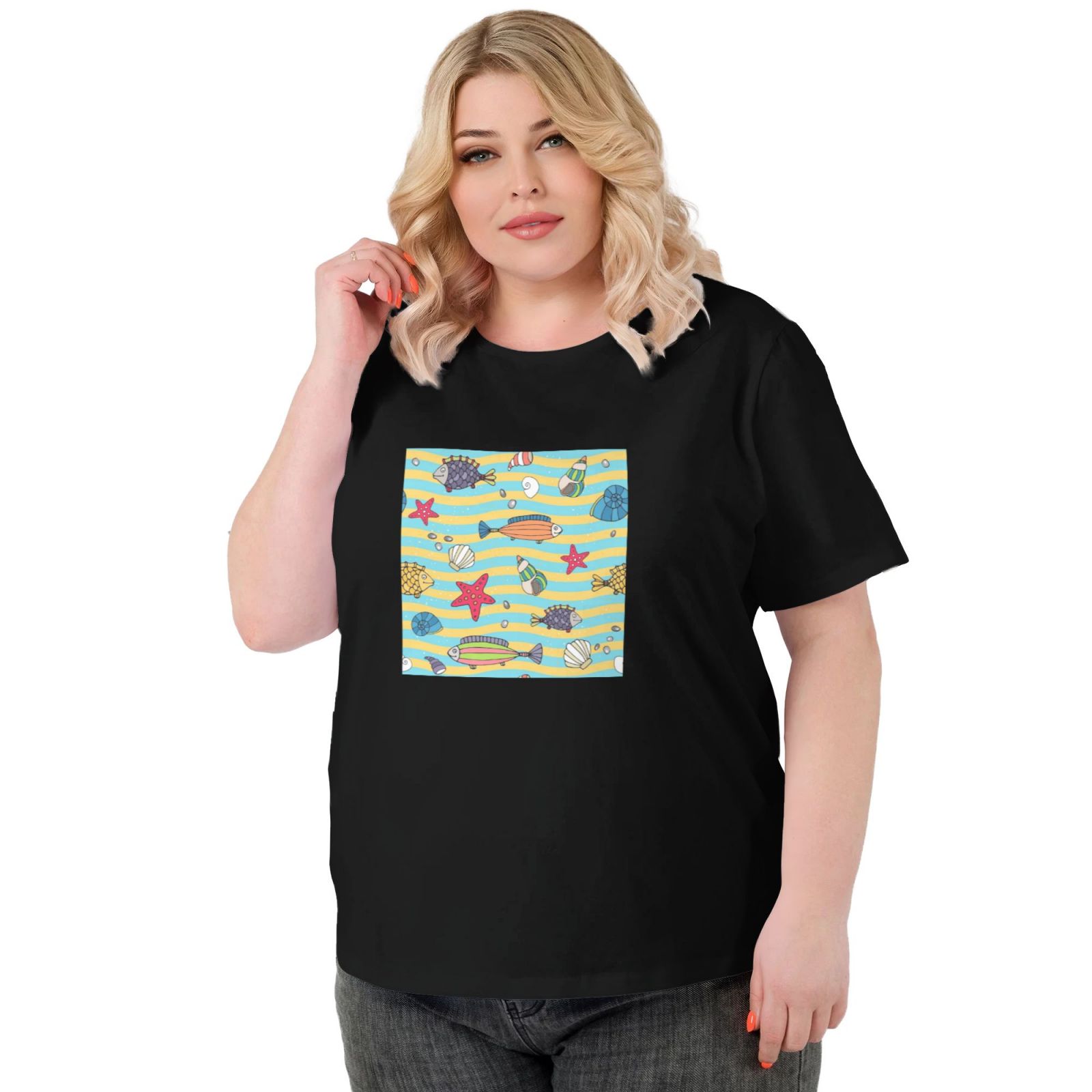 Women's Large Size Imitation Cotton Round Neck Short Sleeve T-Shirt