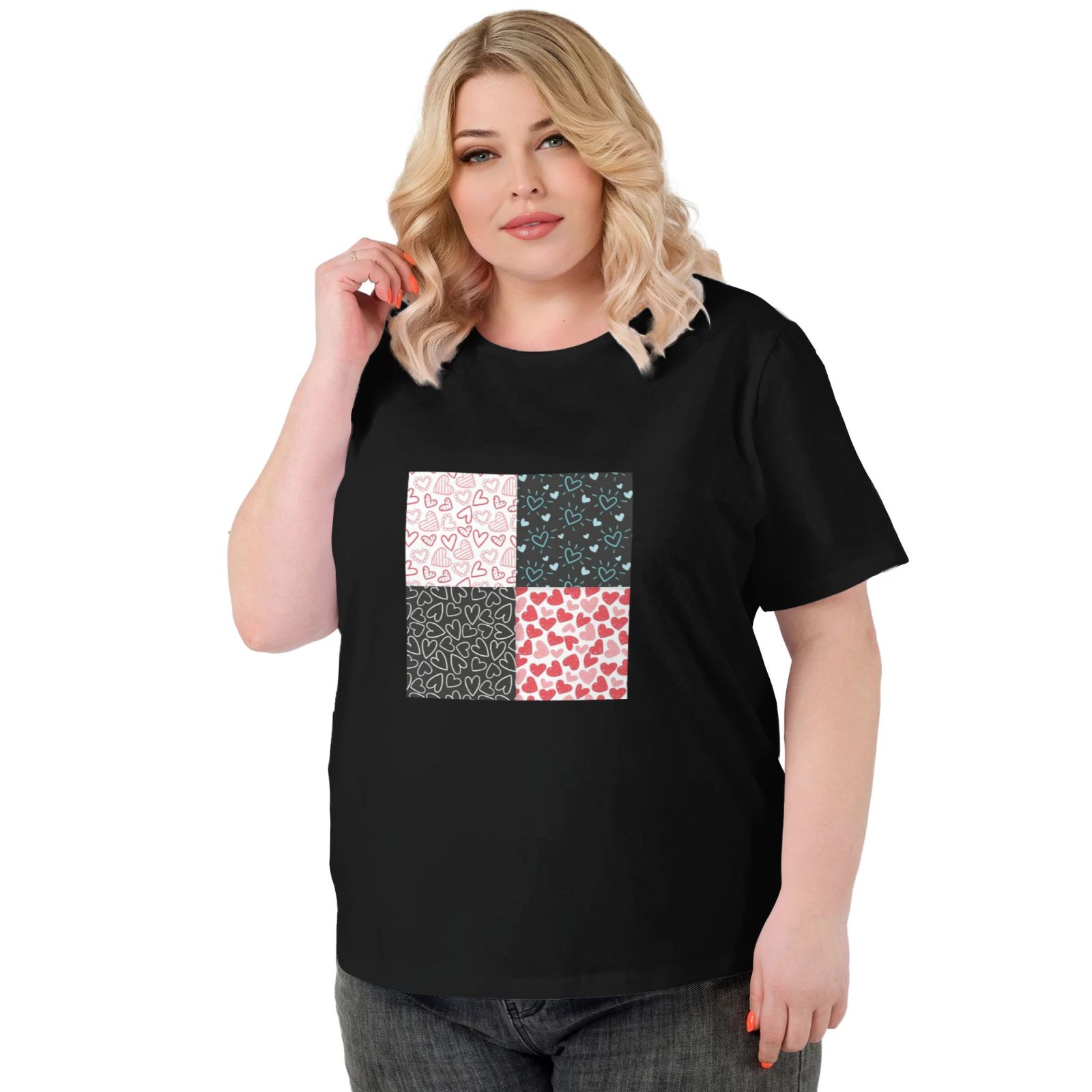 Women's Large Size Imitation Cotton Round Neck Short Sleeve T-Shirt