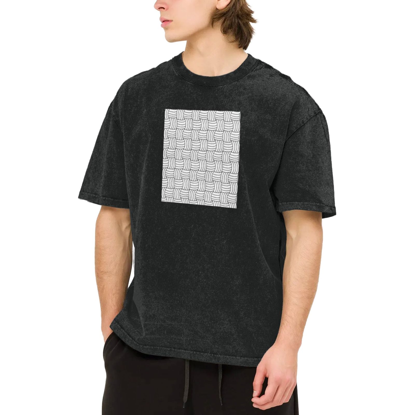 Retro washed drop shoulder short sleeve T-shirt